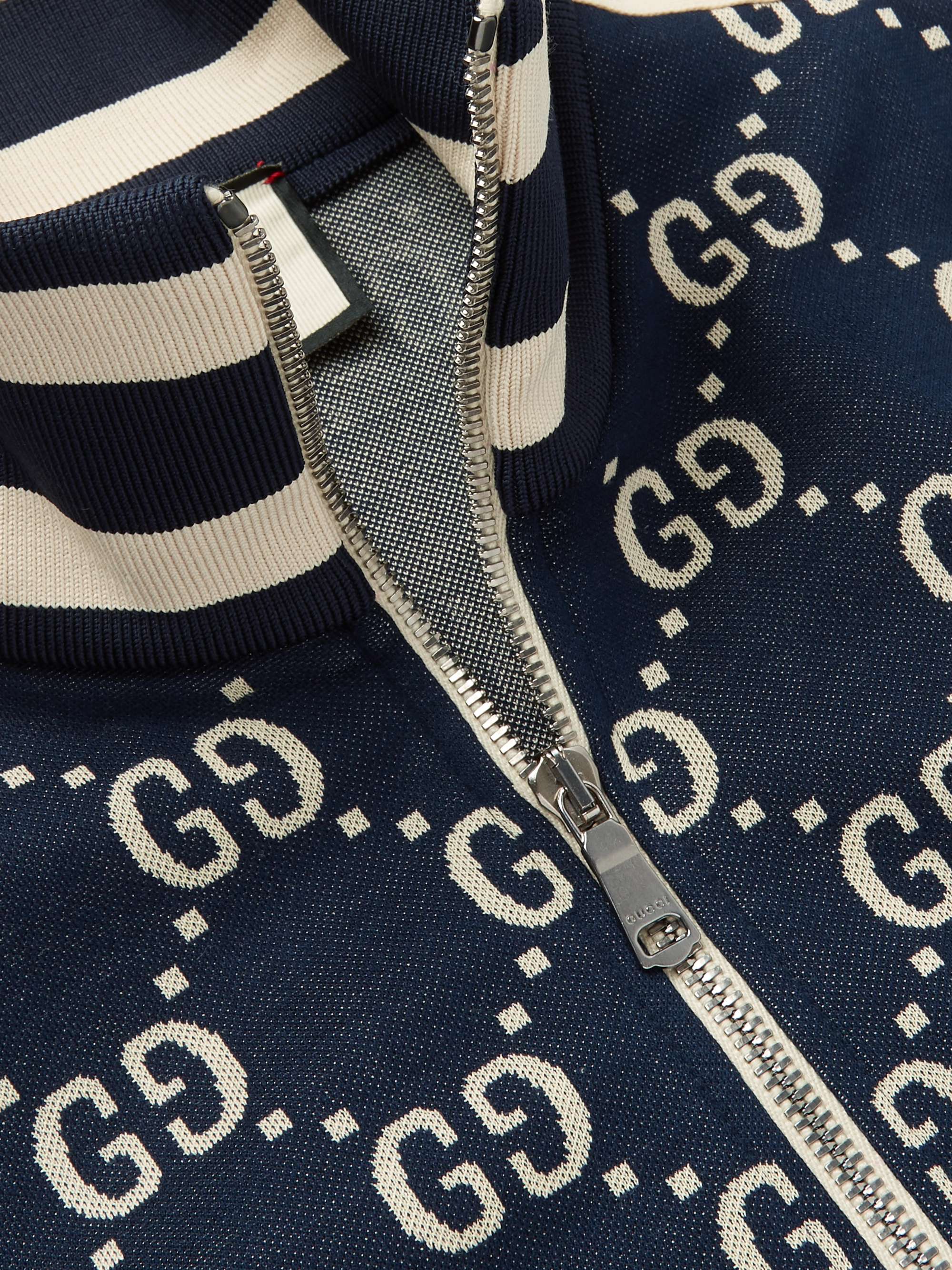 GUCCI Striped Logo-Intarsia Cotton Track Jacket for Men | MR PORTER