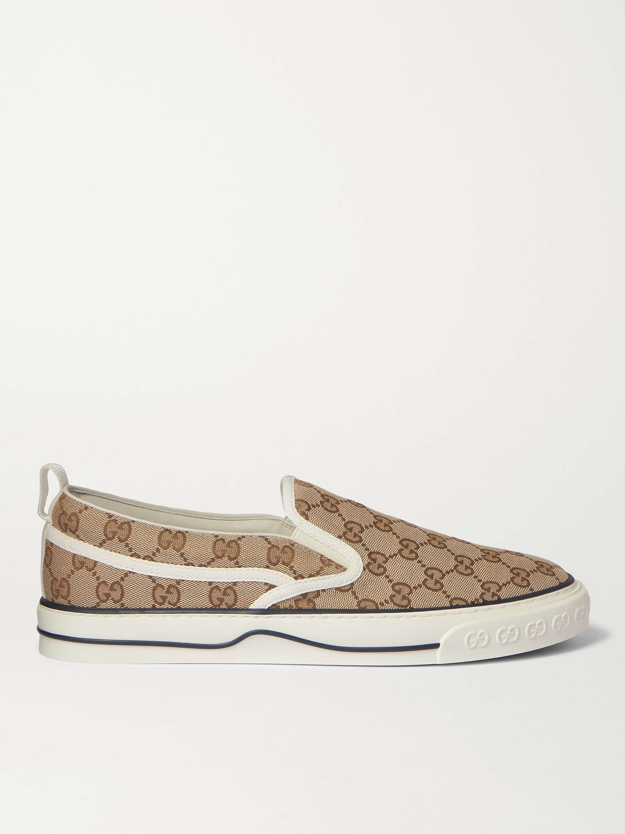 GUCCI Tennis 1977 Monogrammed Canvas Slip-On Sneakers