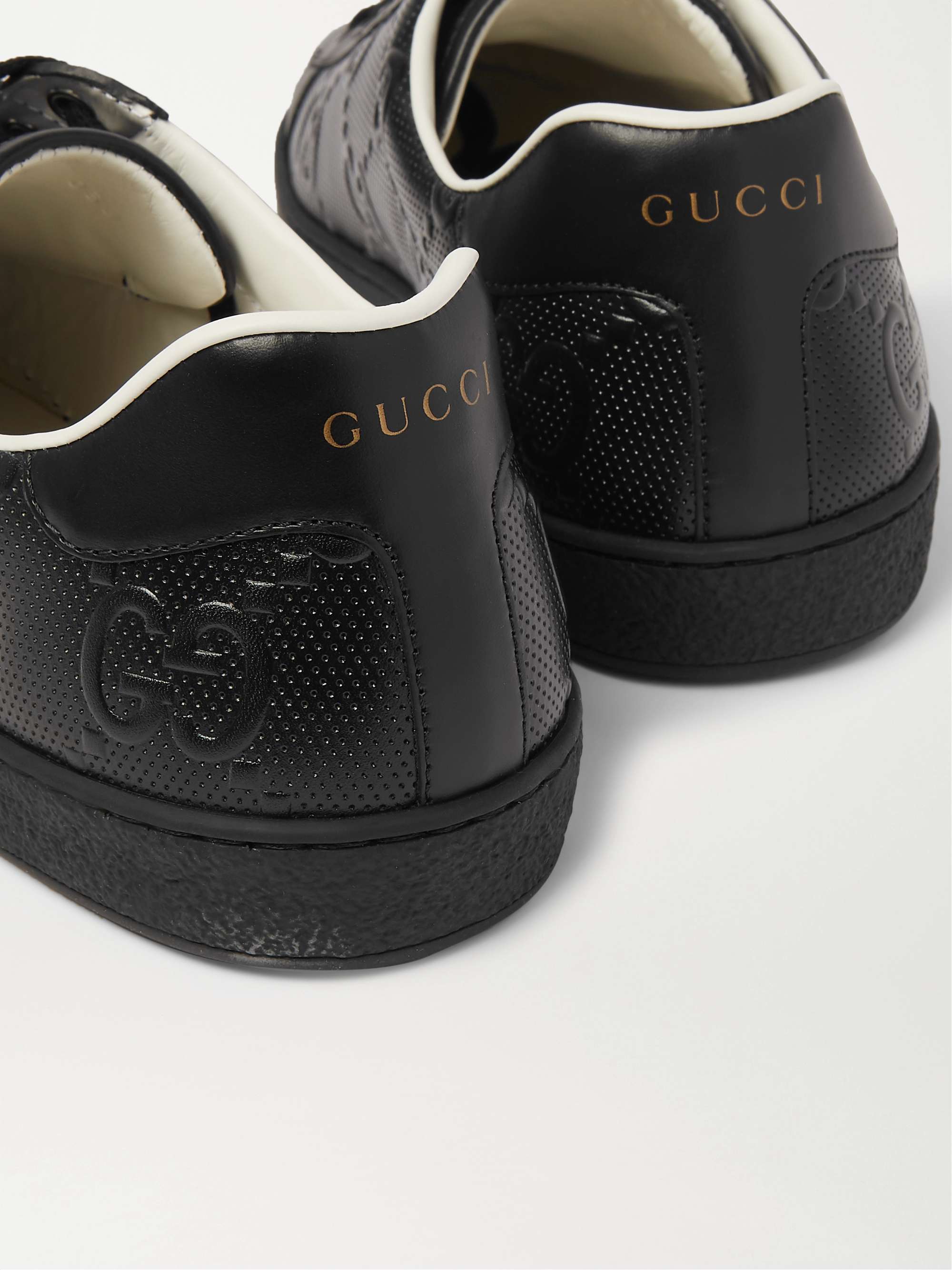 Gucci Men's Leather Logo Embossed High Top Sneakers 9g / USA 10.5