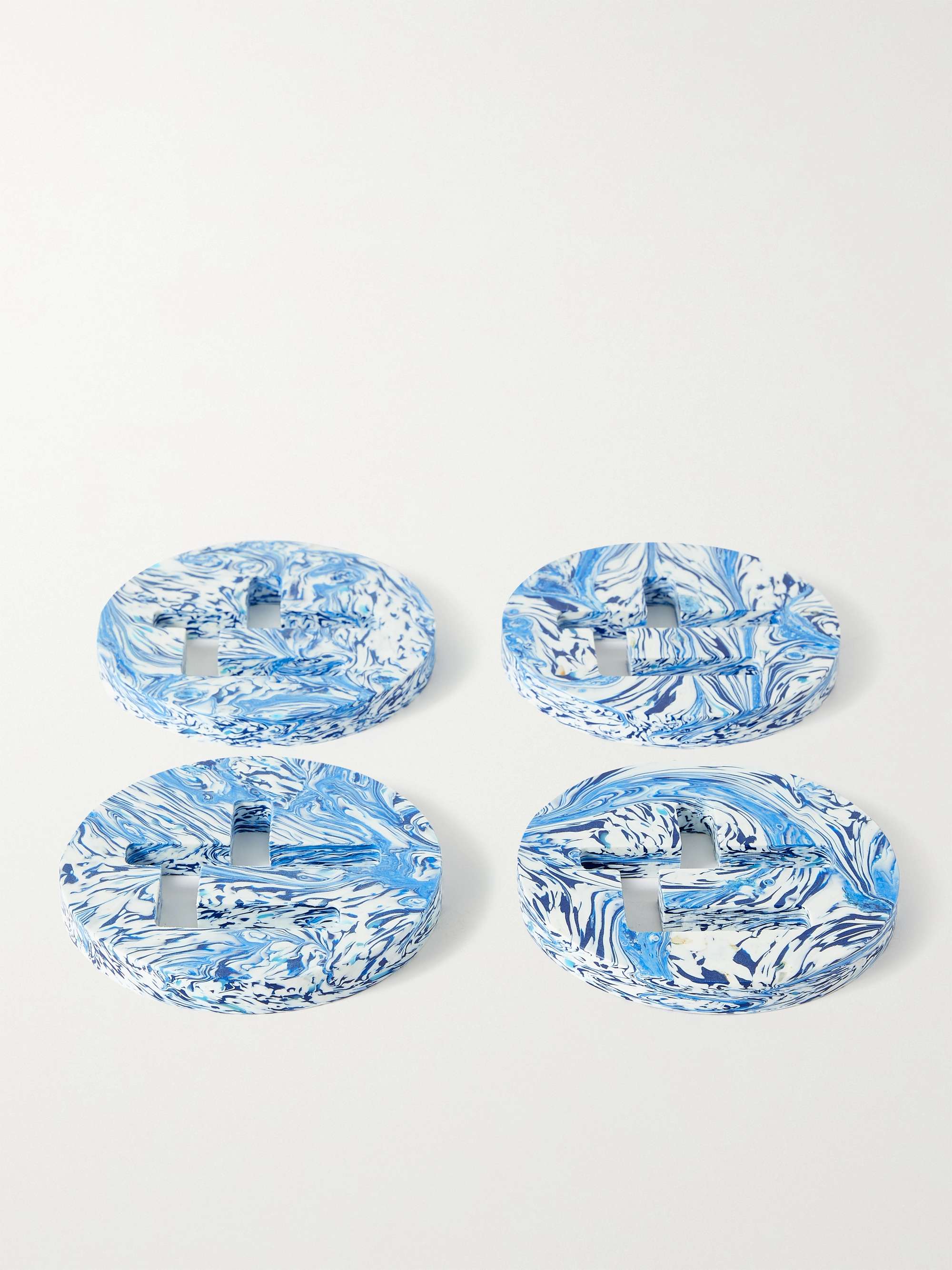 SPACE AVAILABLE + Peggy Gou Set of Four Marble-Effect Recycled Plastic  Coasters for Men | MR PORTER