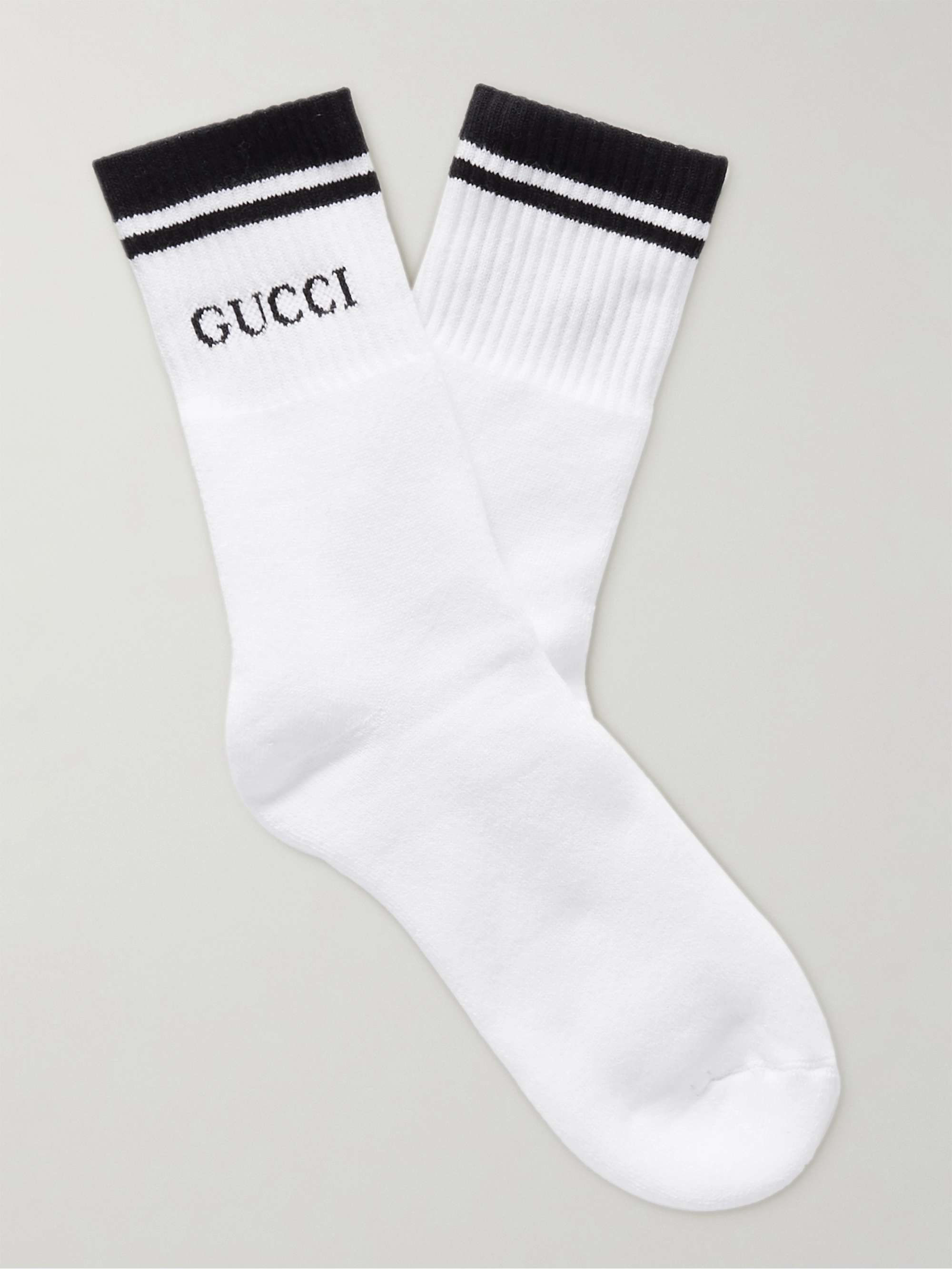 GUCCI Logo-Intarsia Stretch Cotton-Blend Socks for Men | MR PORTER