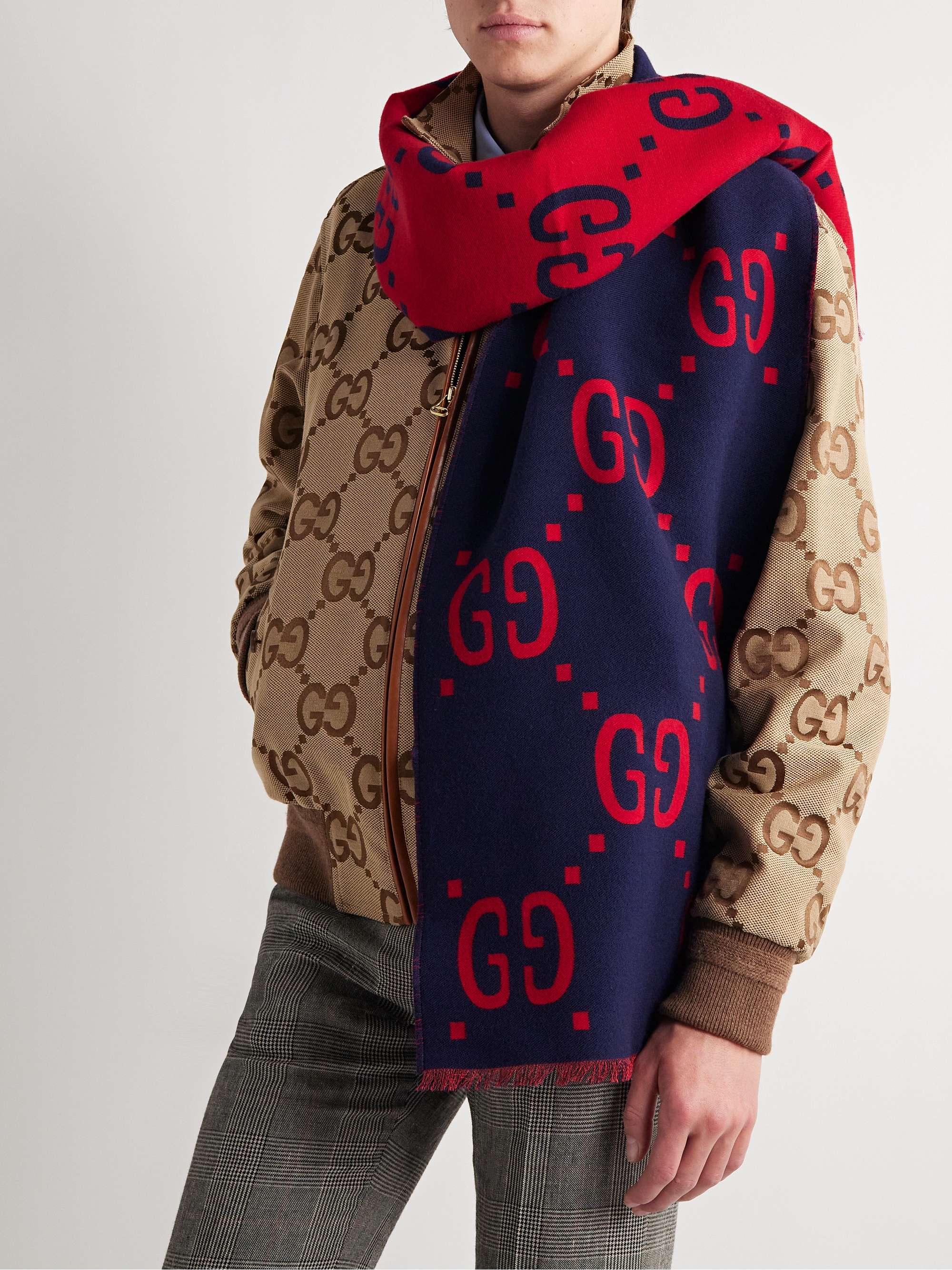 Gucci GG Logo-jacquard Wool-blend Scarf - ShopStyle Scarves & Wraps