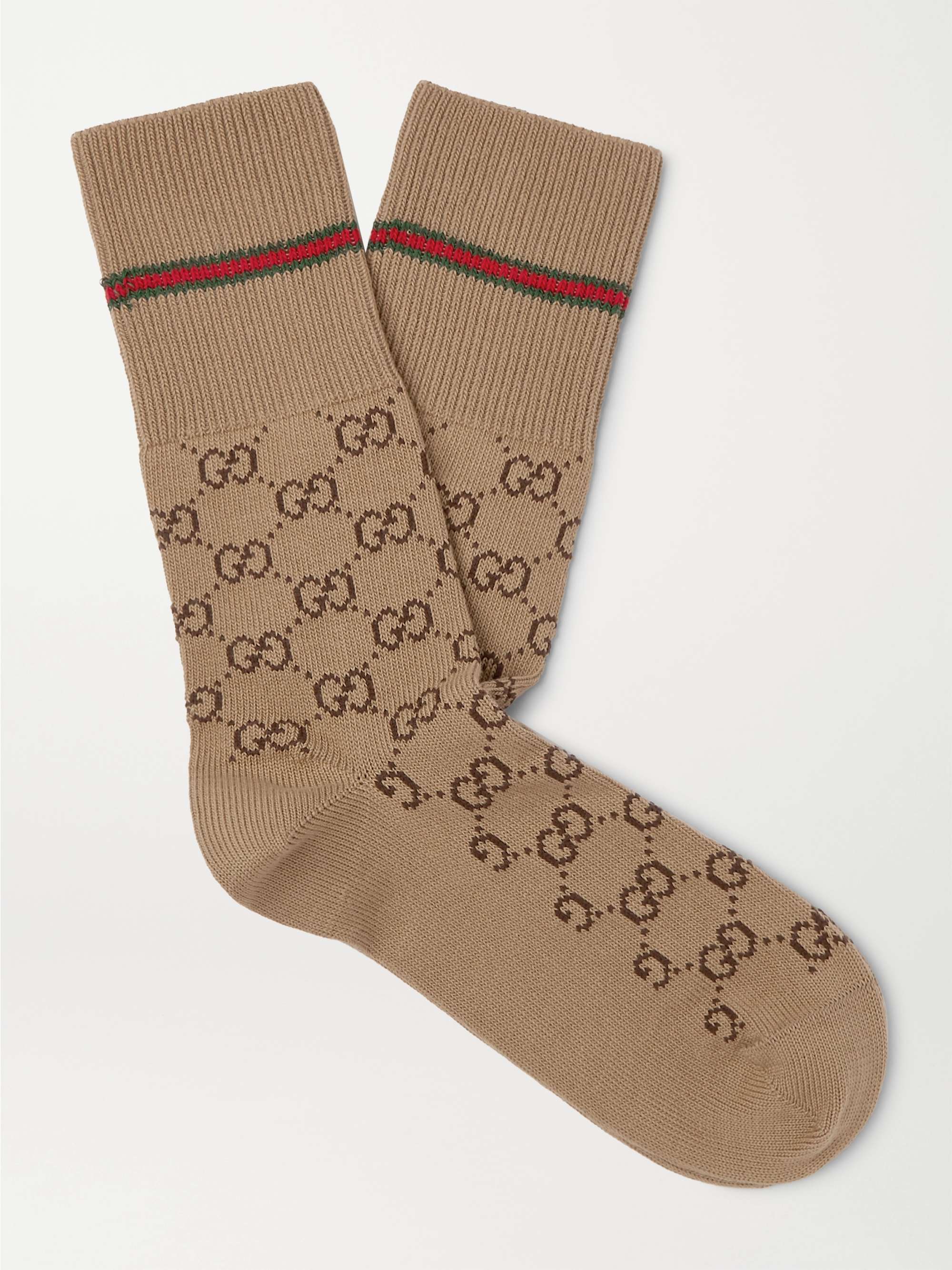 GUCCI Logo-Intarsia Stretch Cotton-Blend Socks for Men | MR PORTER