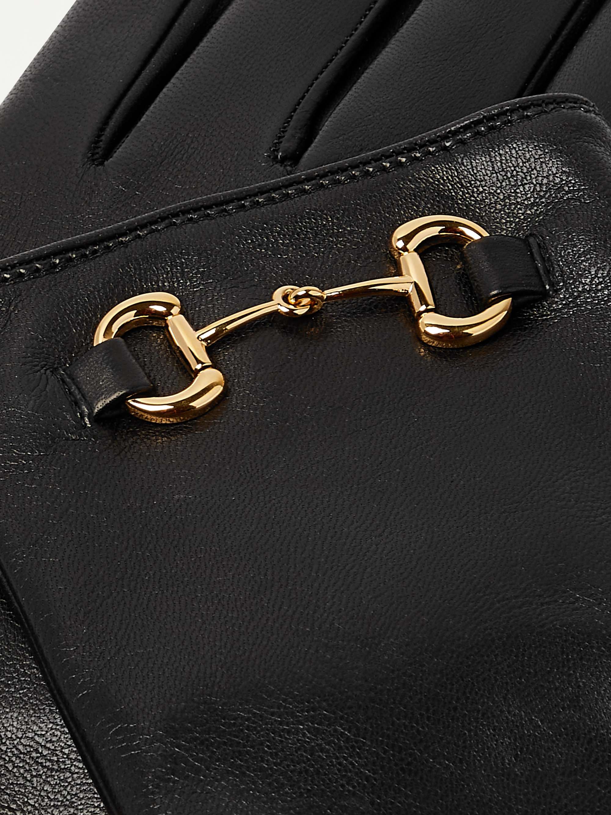GUCCI Horsebit Cashmere-Lined Leather Gloves for Men | MR PORTER