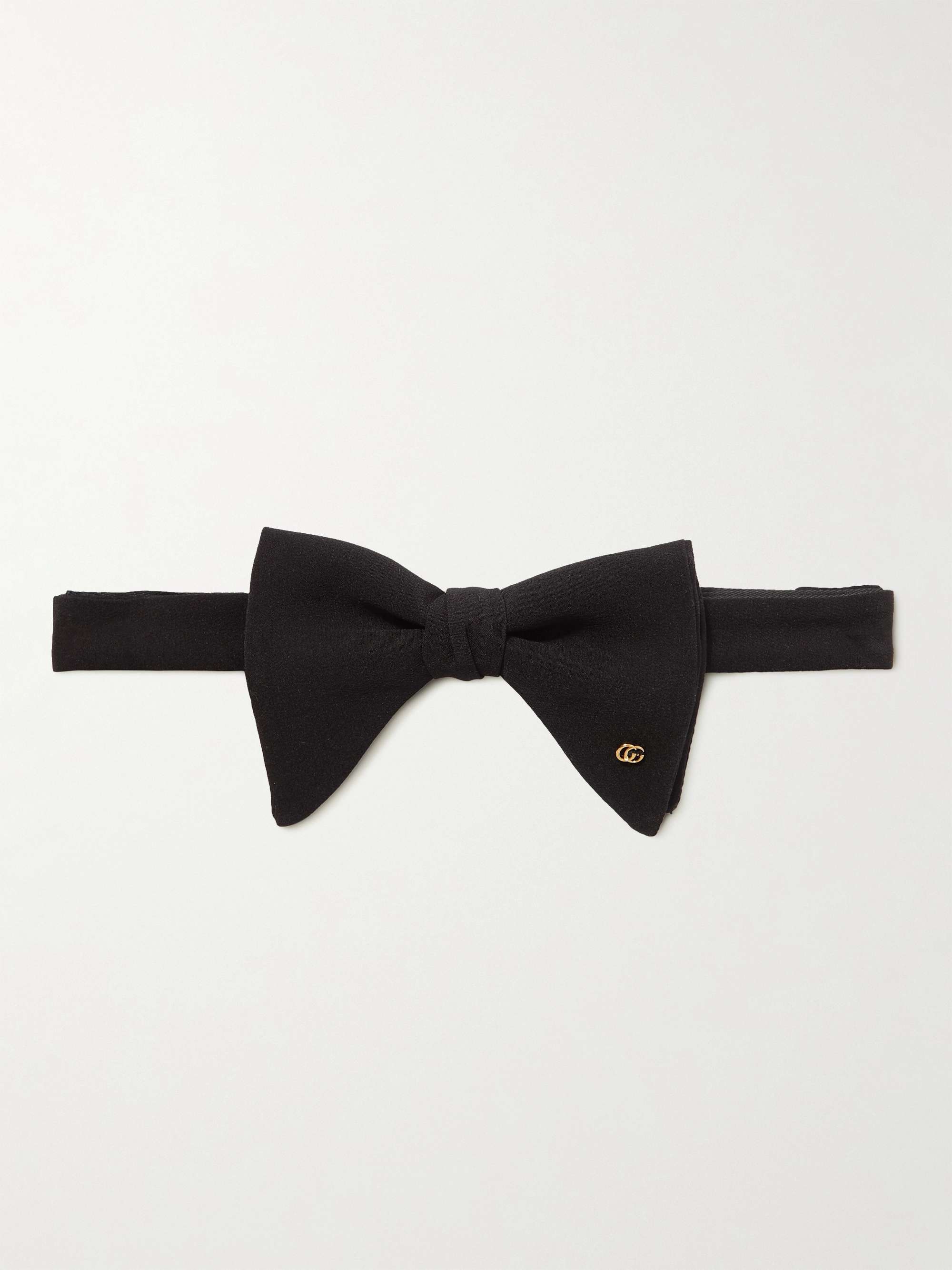 GUCCI Pre-Tied Logo-Embellished Silk Crepe de Chine Bow Tie | MR PORTER