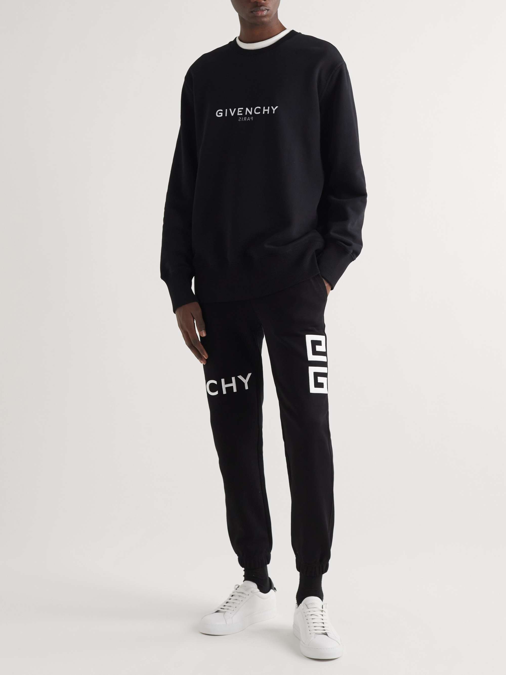 GIVENCHY Slim-Fit Logo-Embroidered Cotton-Jersey Sweatpants | MR PORTER