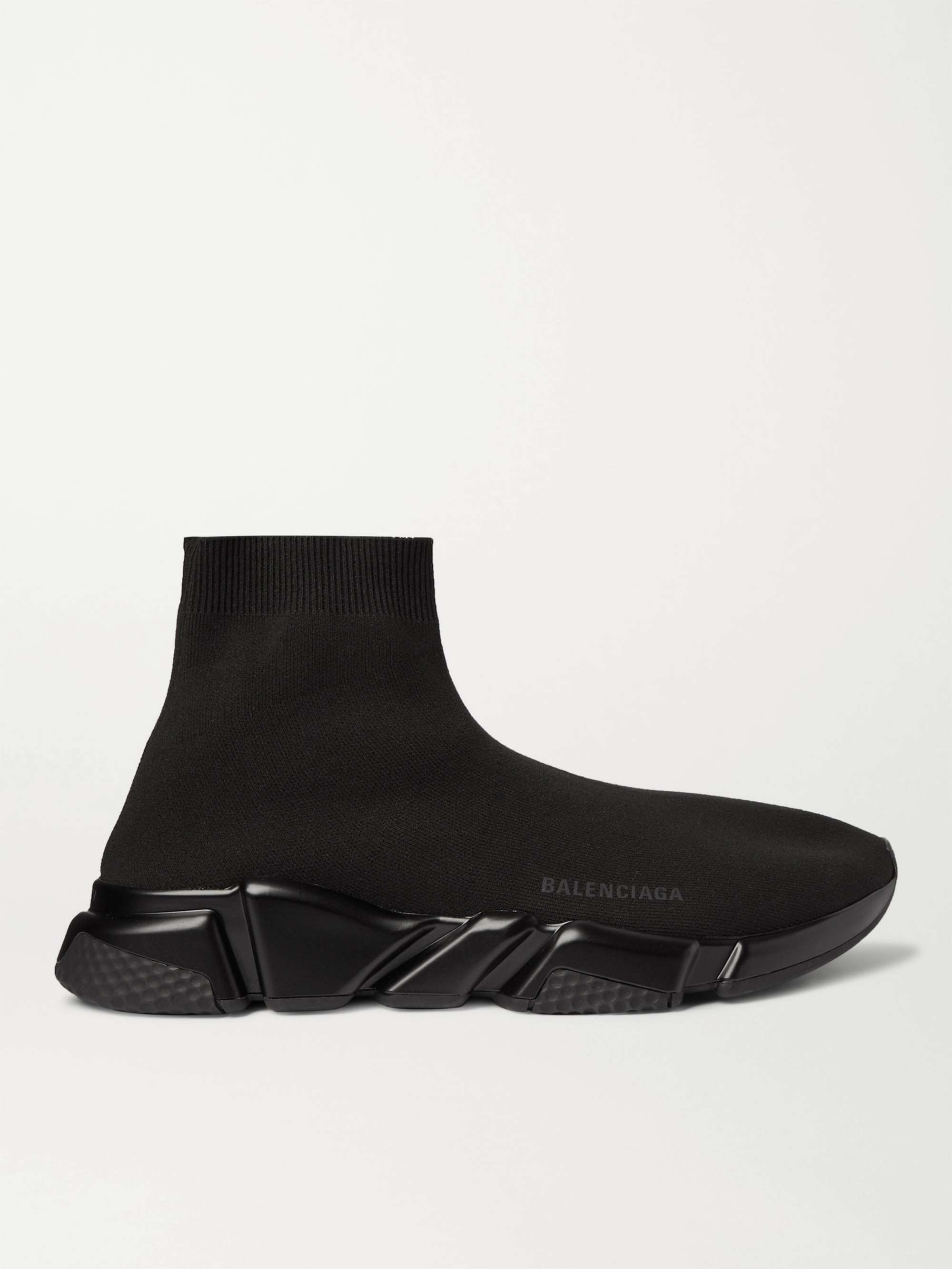 Black Speed Sock Stretch-Knit Slip-On Sneakers | BALENCIAGA | MR PORTER