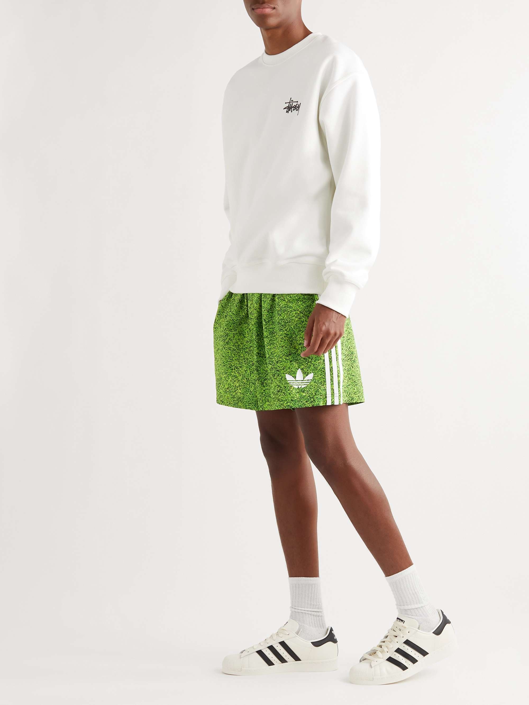 ADIDAS CONSORTIUM + Kerwin Frost Wide-Leg Webbing-Trimmed Printed Recycled  Shell Shorts for Men | MR PORTER