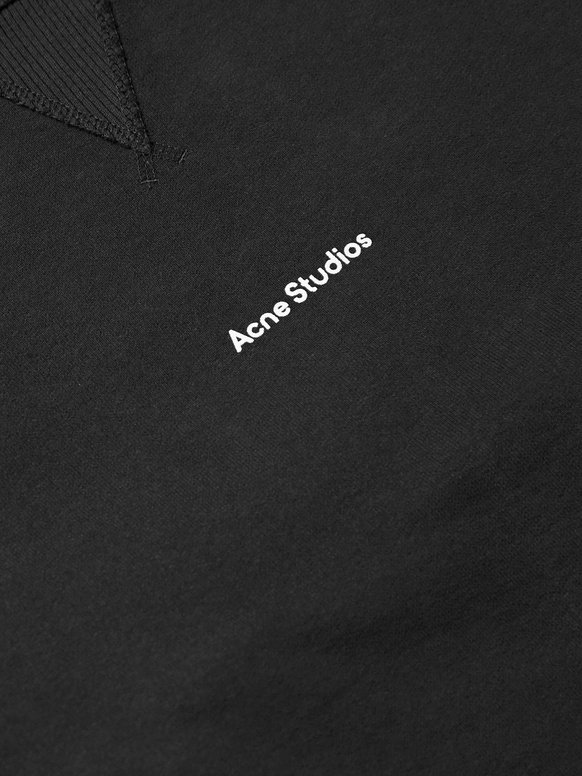 Shop Acne Studios Logo-print Cotton-jersey Sweatshirt In Black