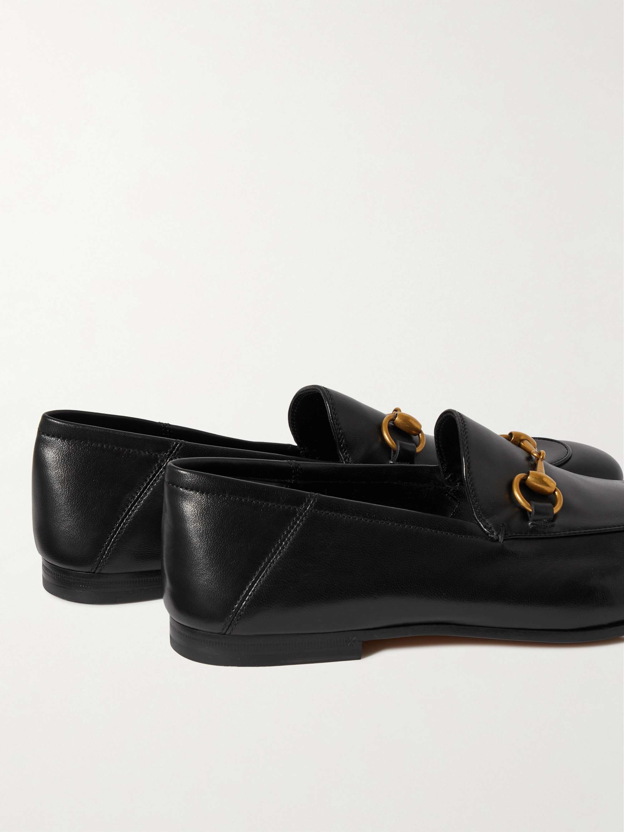 GUCCI Brixton Horsebit Collapsible-Heel Leather Loafers | MR PORTER