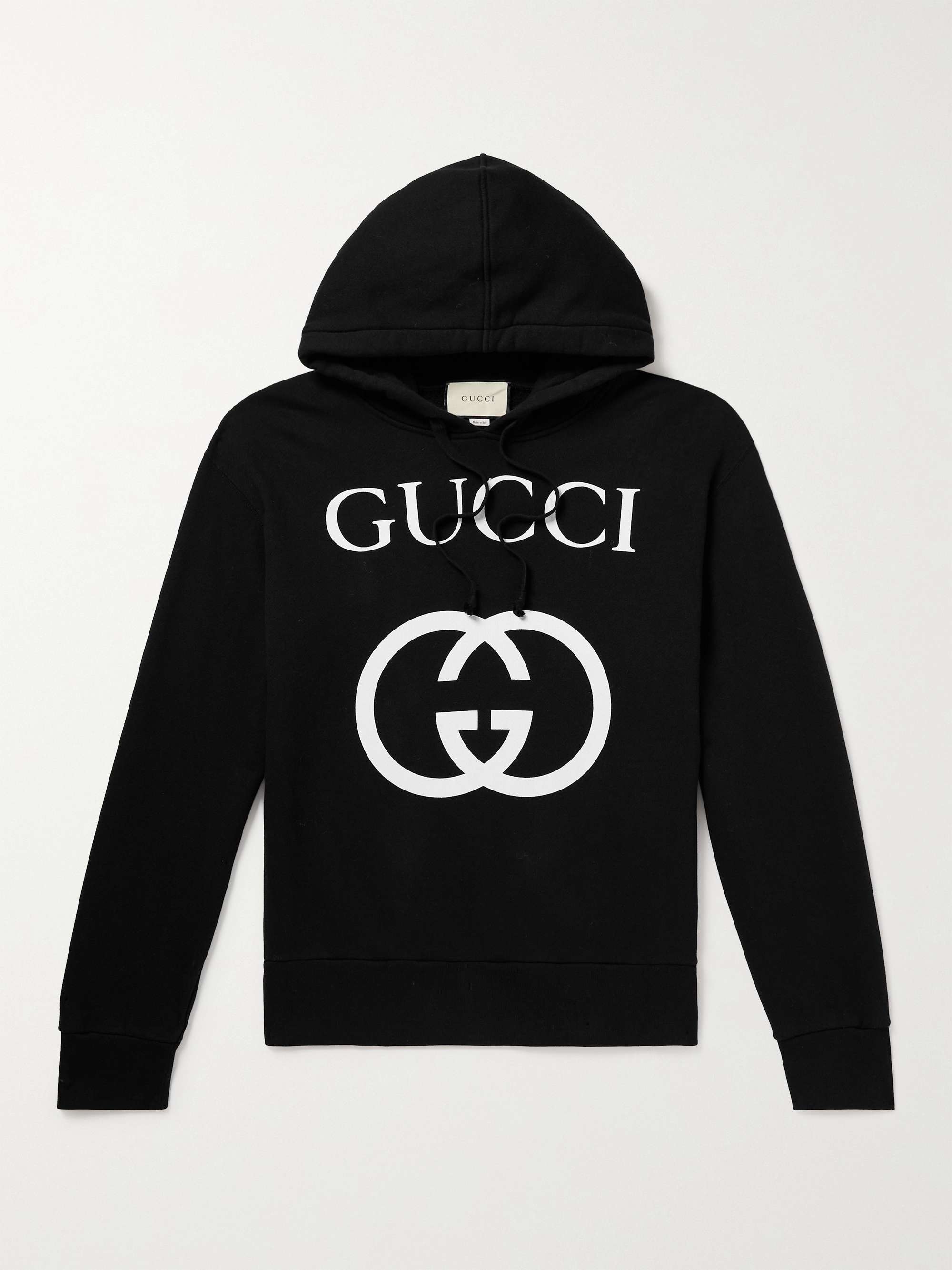 GUCCI Logo-Print Loopback Cotton-Jersey Hoodie for Men | MR PORTER