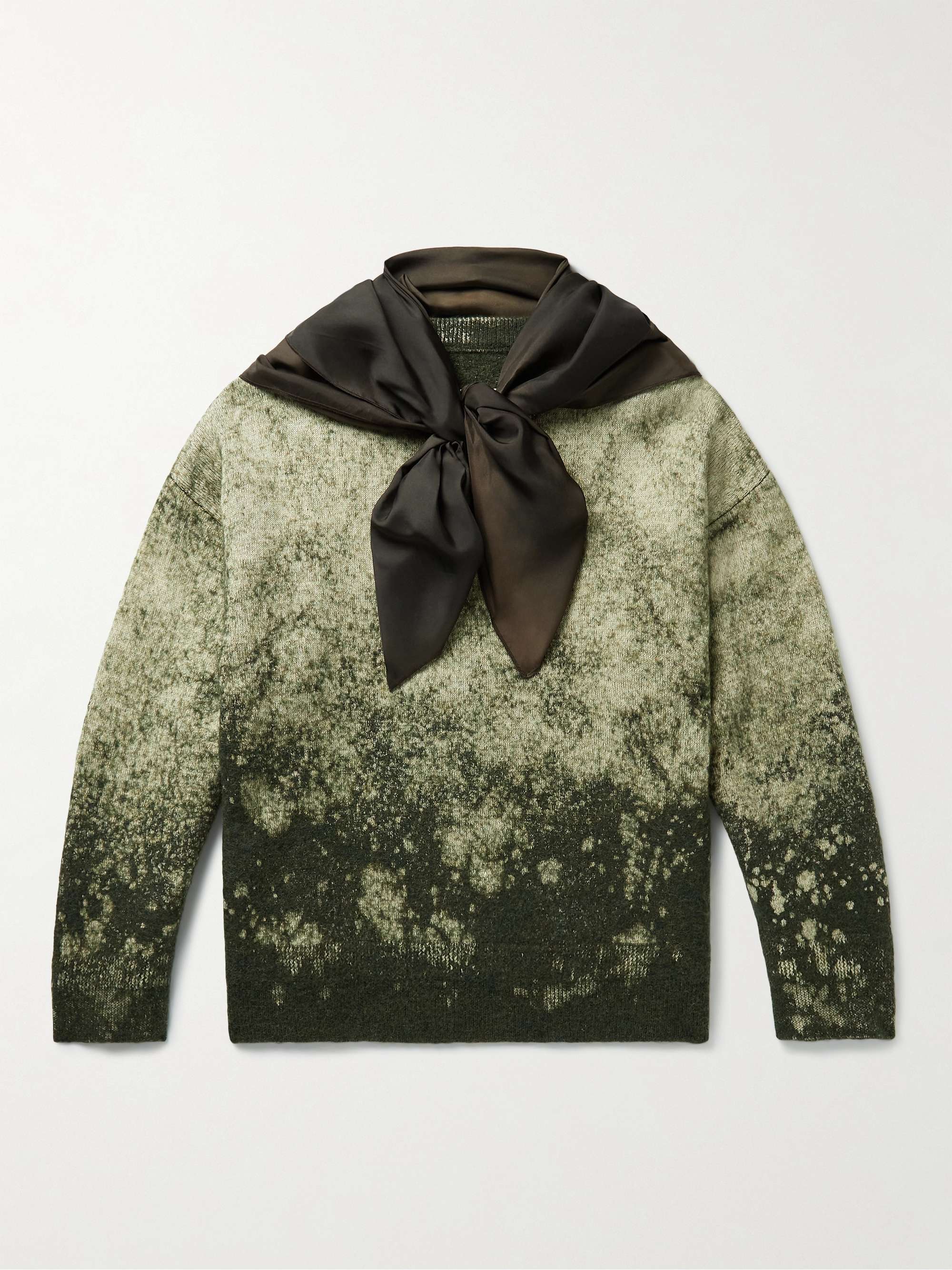 MAISON MARGIELA Satin-Trimmed Splattered Wool and Cotton-Blend Sweater for  Men | MR PORTER