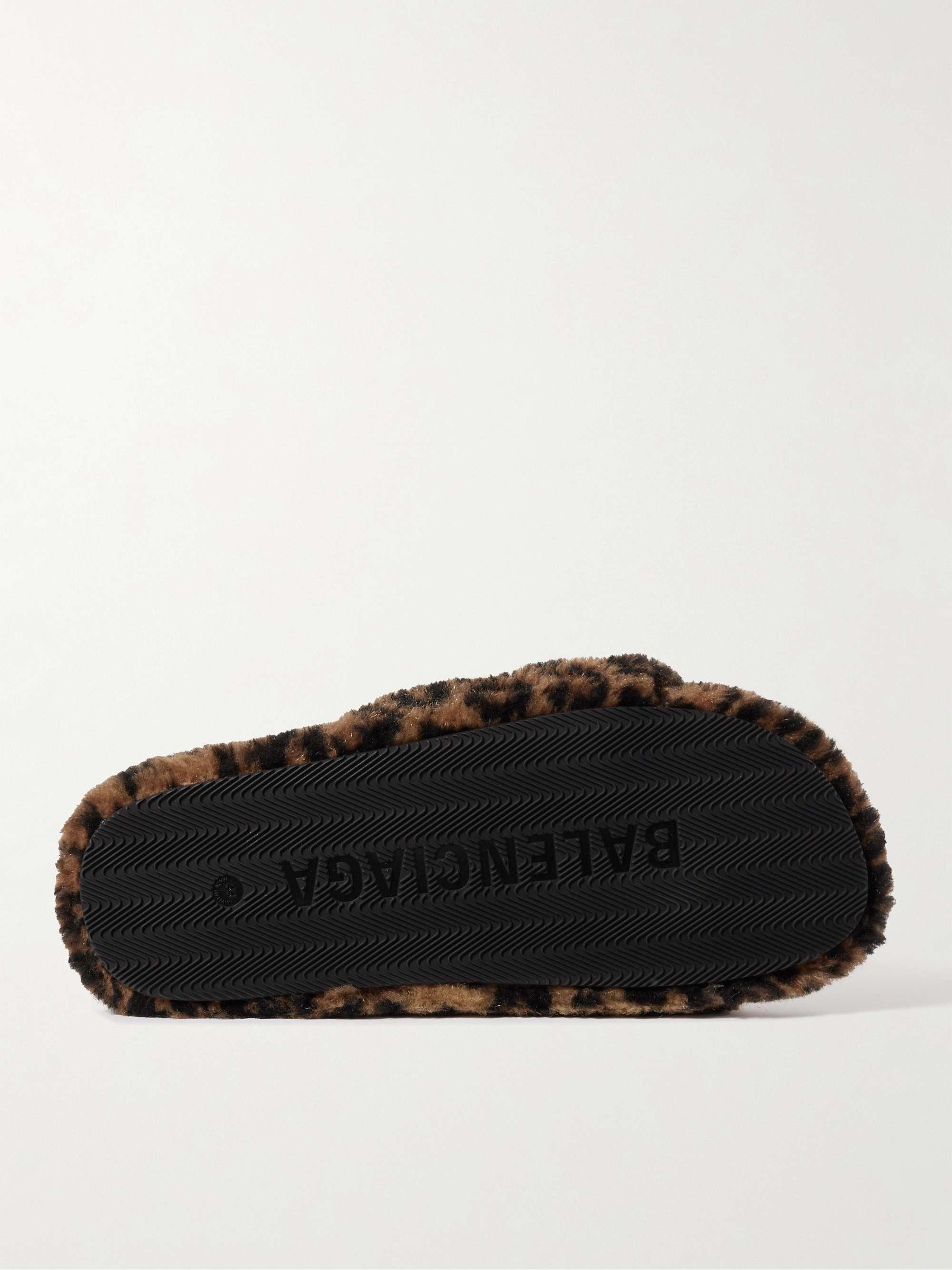 BALENCIAGA Logo-Embroidered Leopard-Print Faux Fur Slides for Men | MR  PORTER