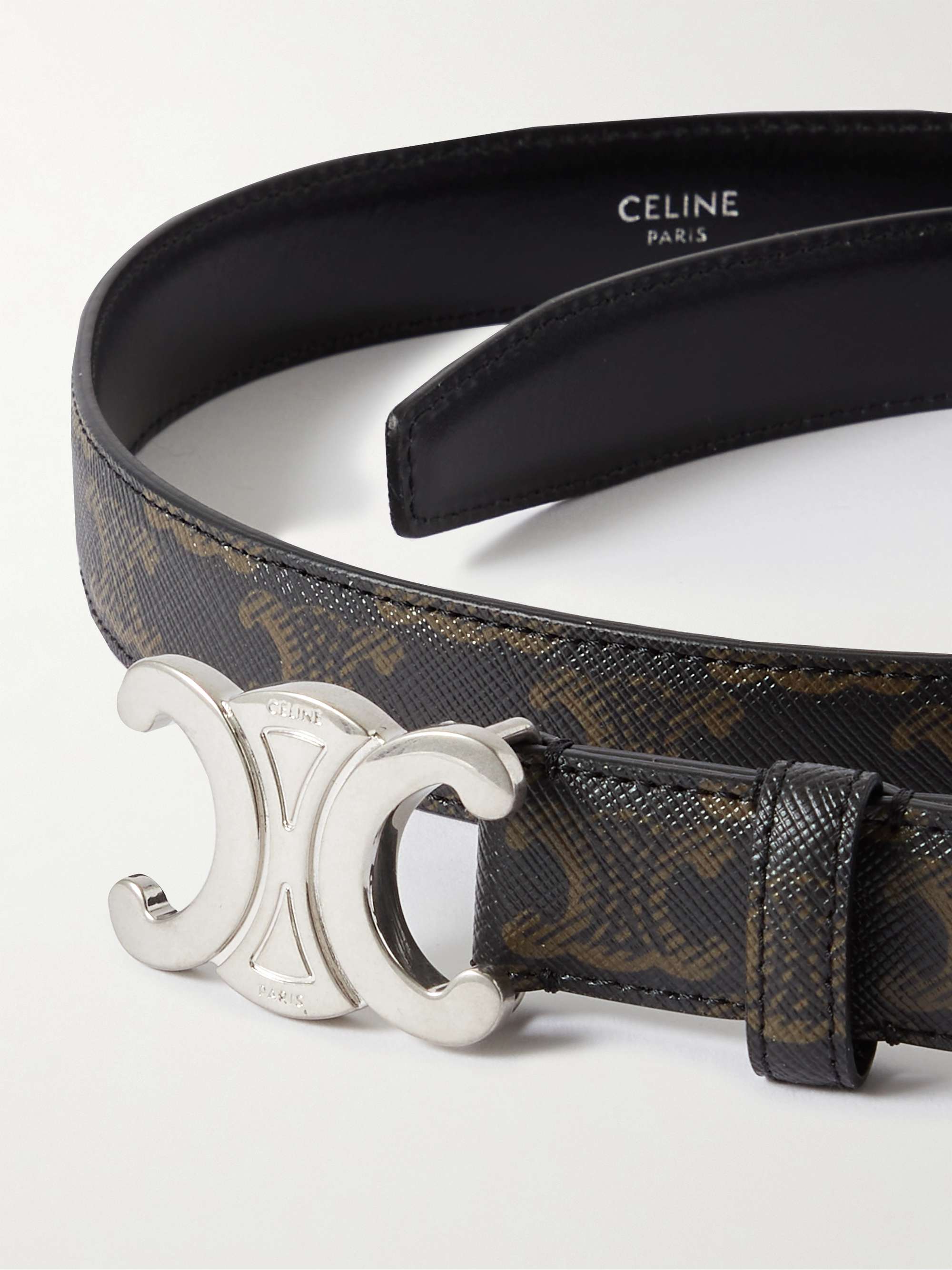 CELINE HOMME 2.5cm Triomphe Leather Belt for Men | MR PORTER