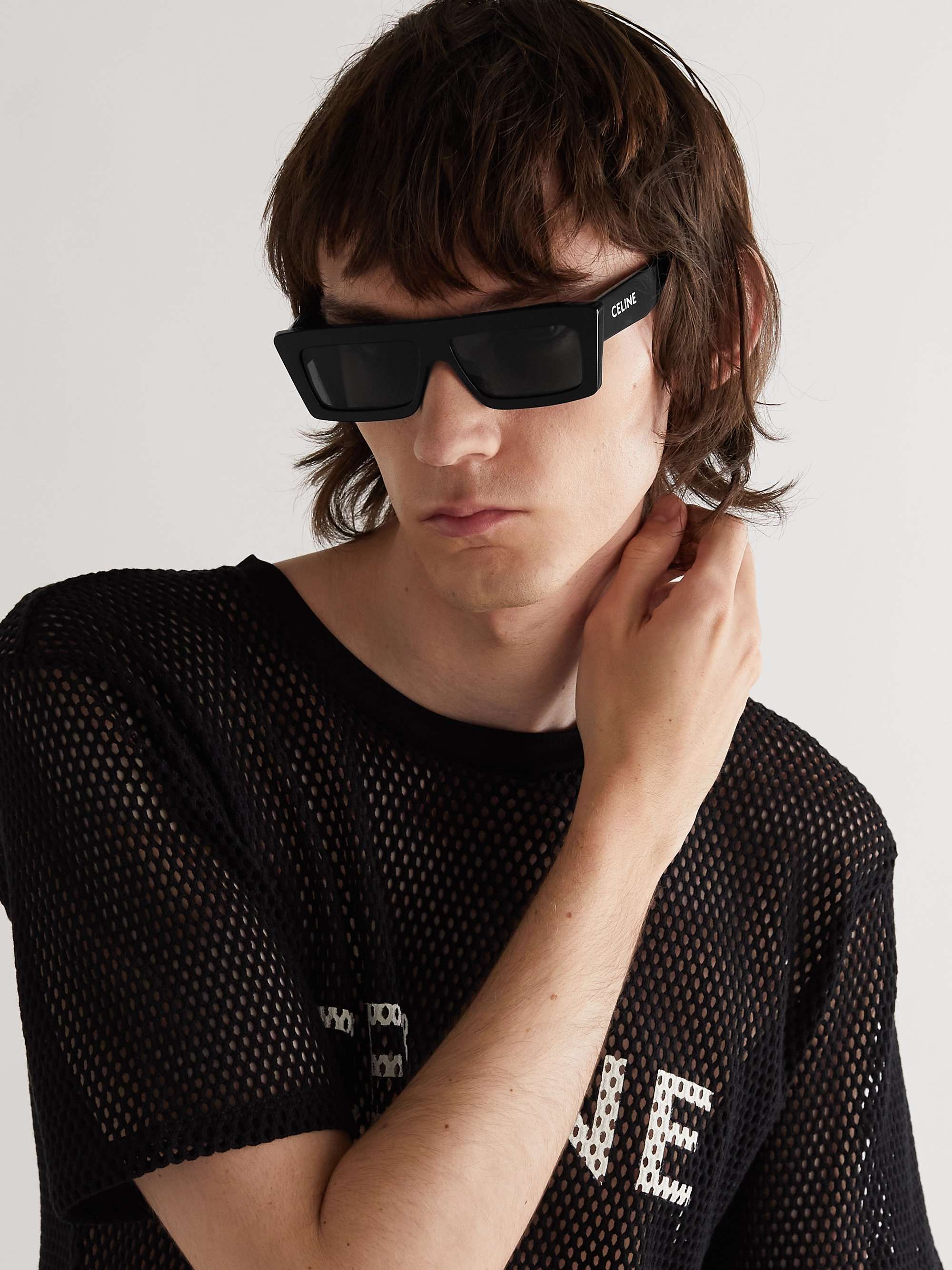 CELINE HOMME Rectangle-Frame Acetate Sunglasses for Men | MR PORTER