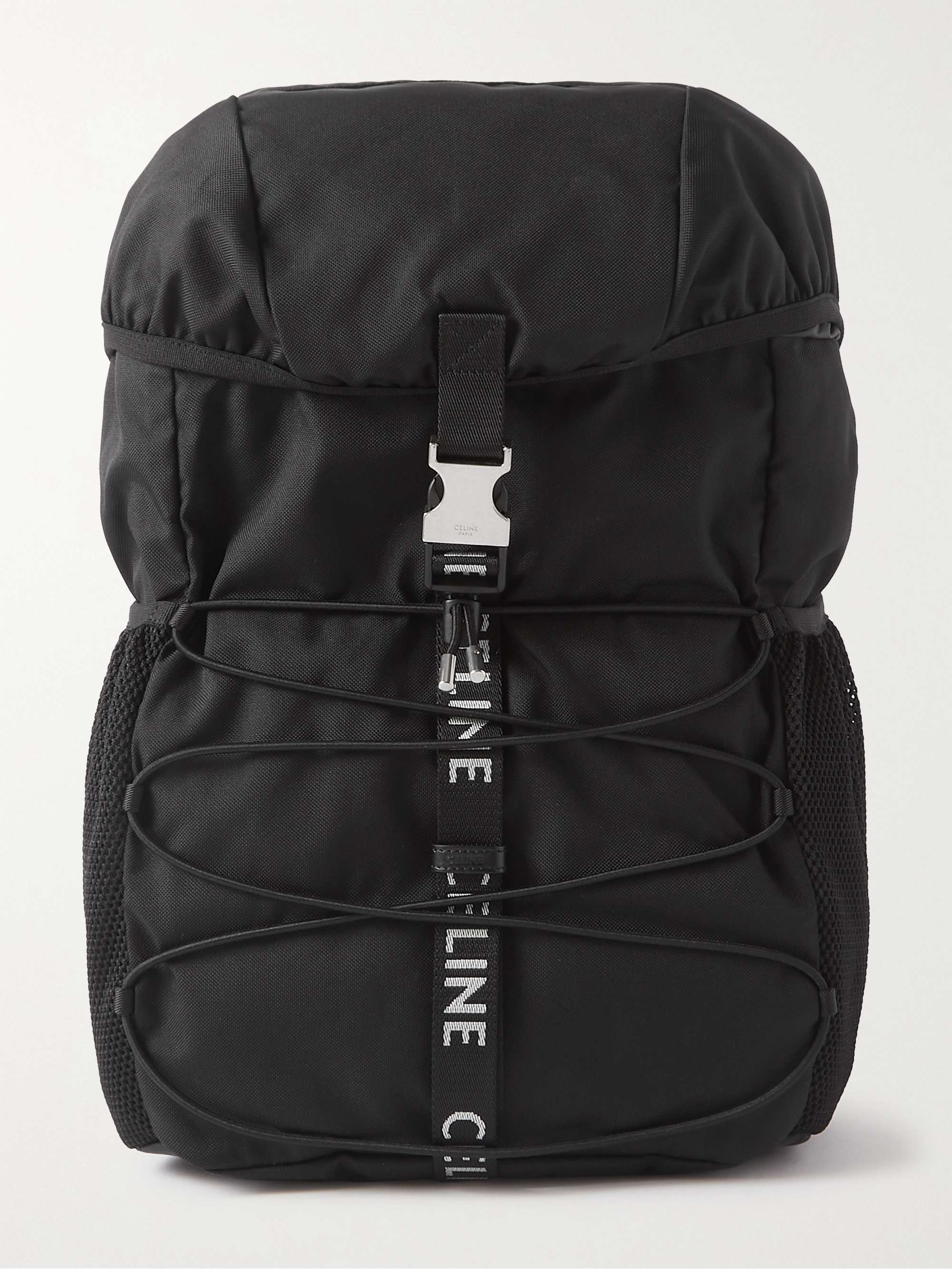 CELINE HOMME Logo Webbing-Trimmed Gabardine Backpack | MR PORTER