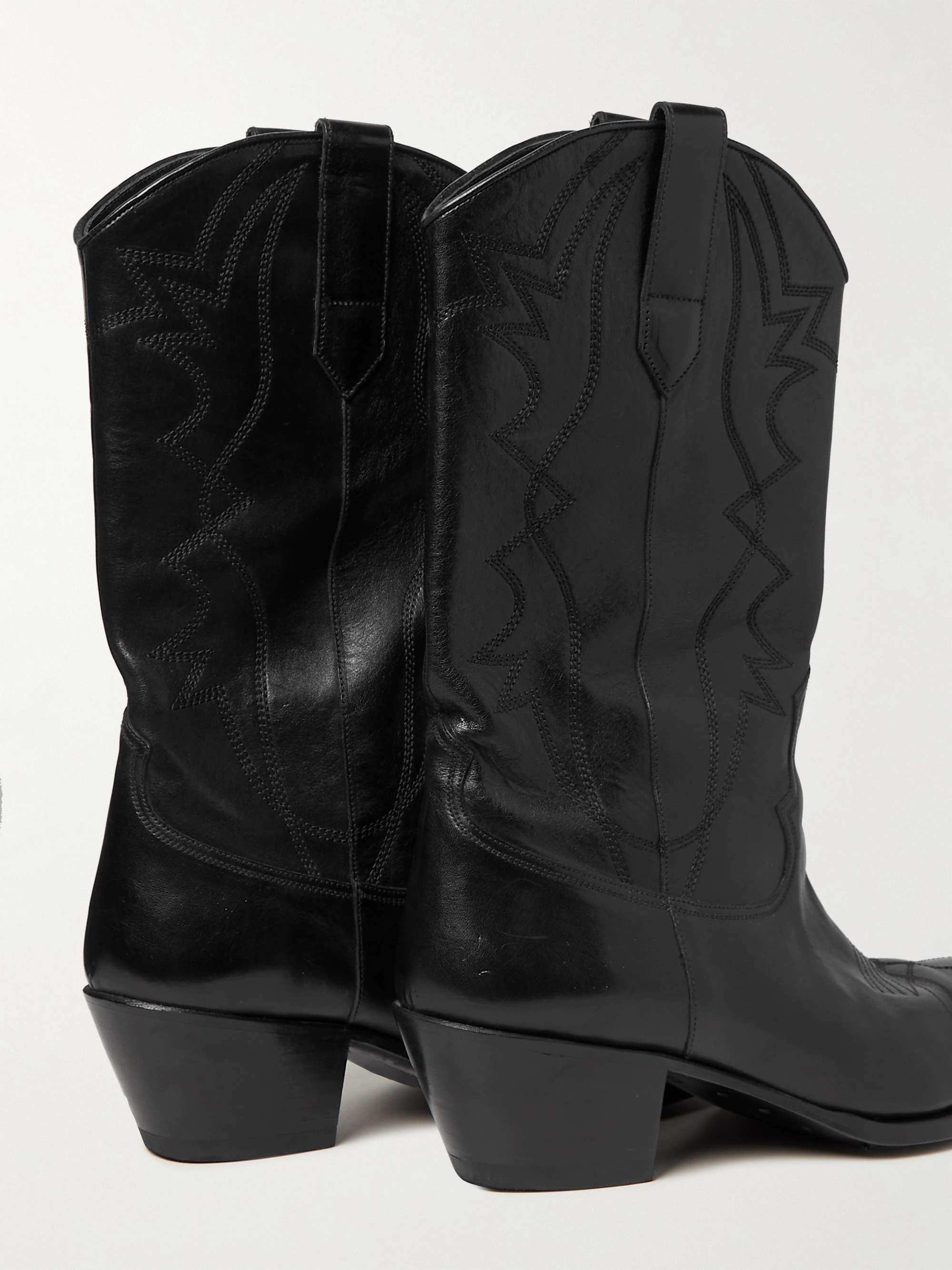 CELINE HOMME Embellished Leather Western Boots for Men | MR PORTER