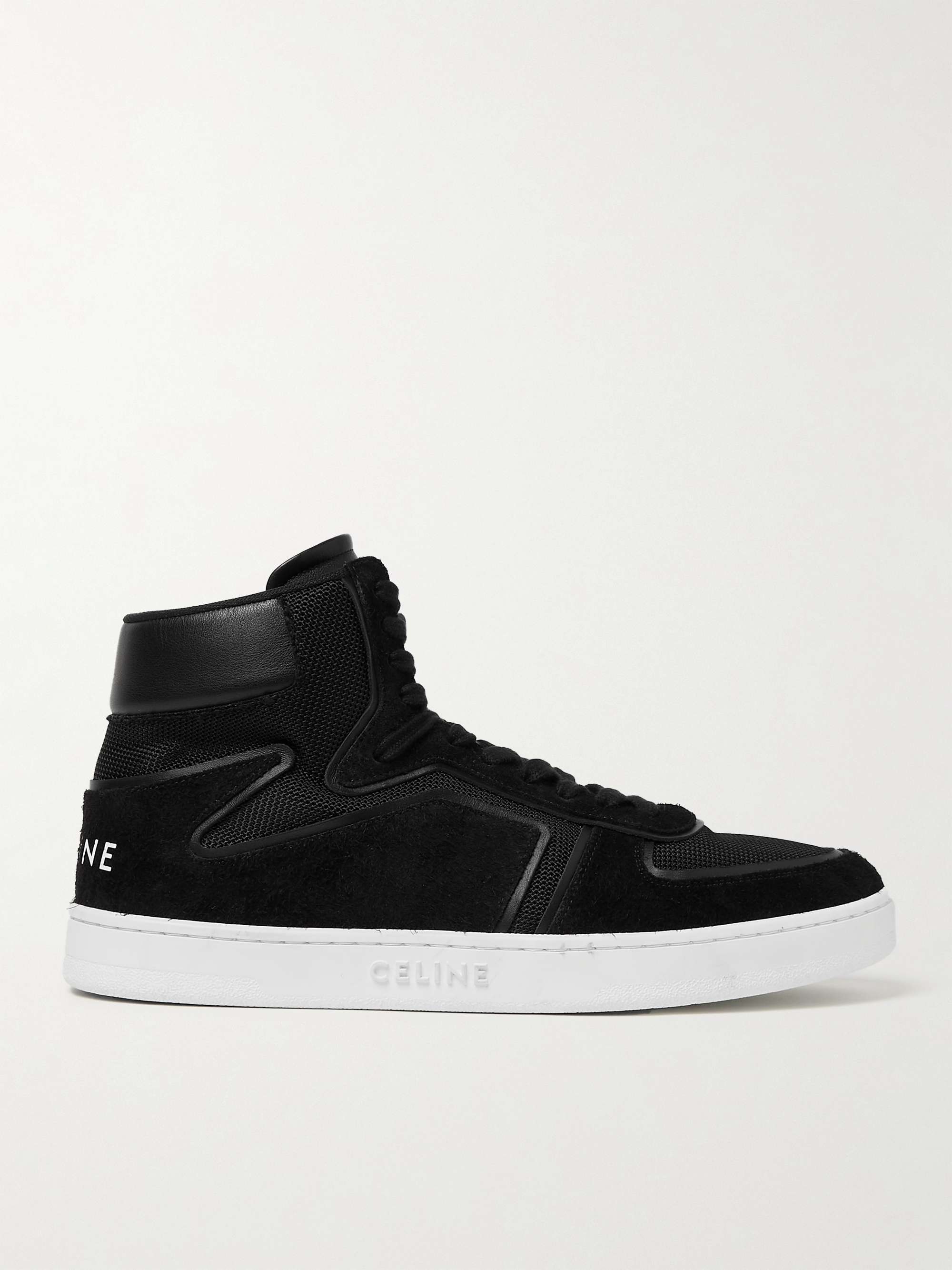 CELINE HOMME Z CT-01 Mesh and Suede High-Top Sneakers for Men | MR PORTER