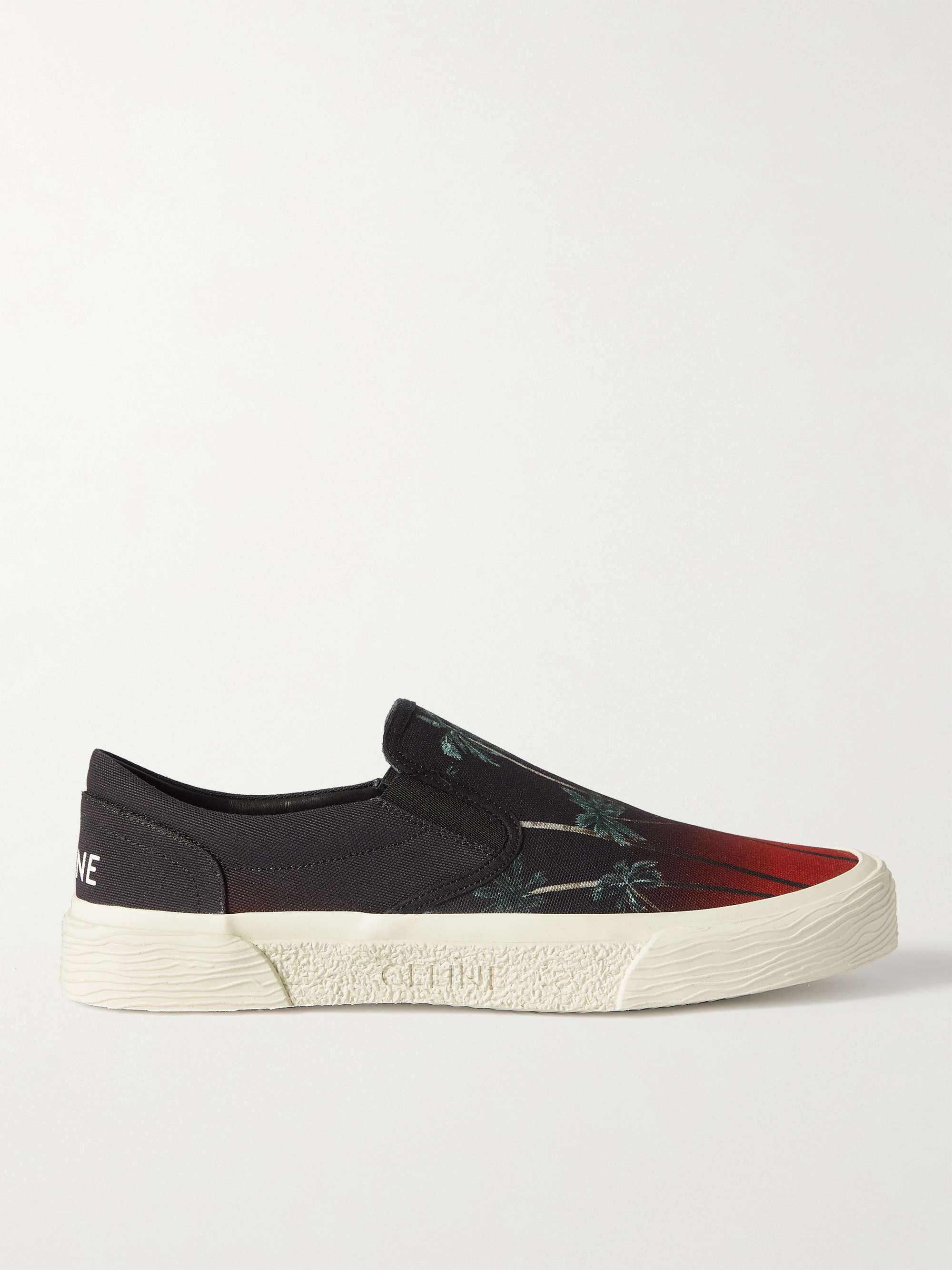 Black Printed Canvas Slip-On Sneakers | CELINE HOMME | MR PORTER