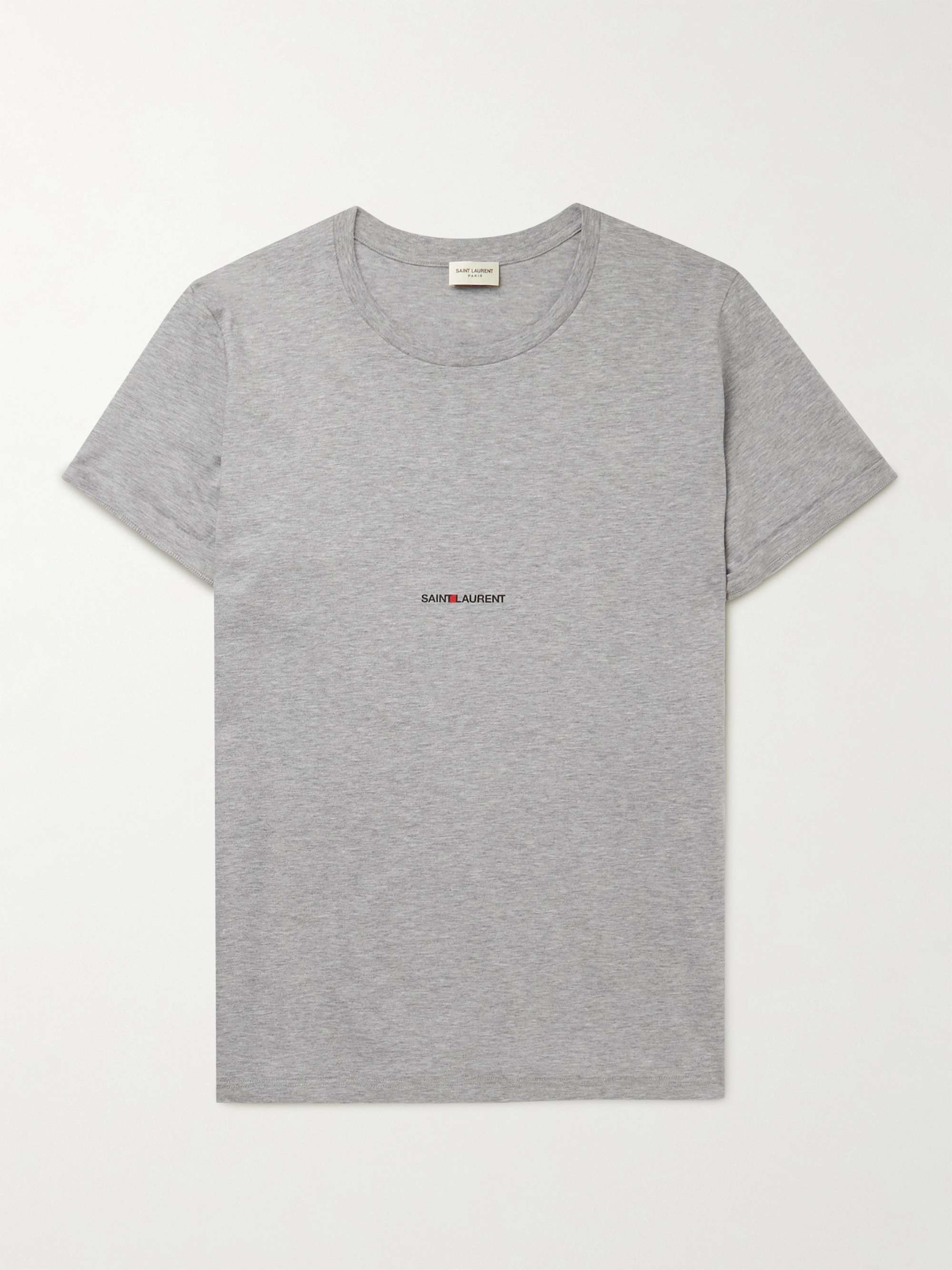 SAINT LAURENT Slim-Fit Logo-Print Cotton-Jersey T-Shirt | MR PORTER