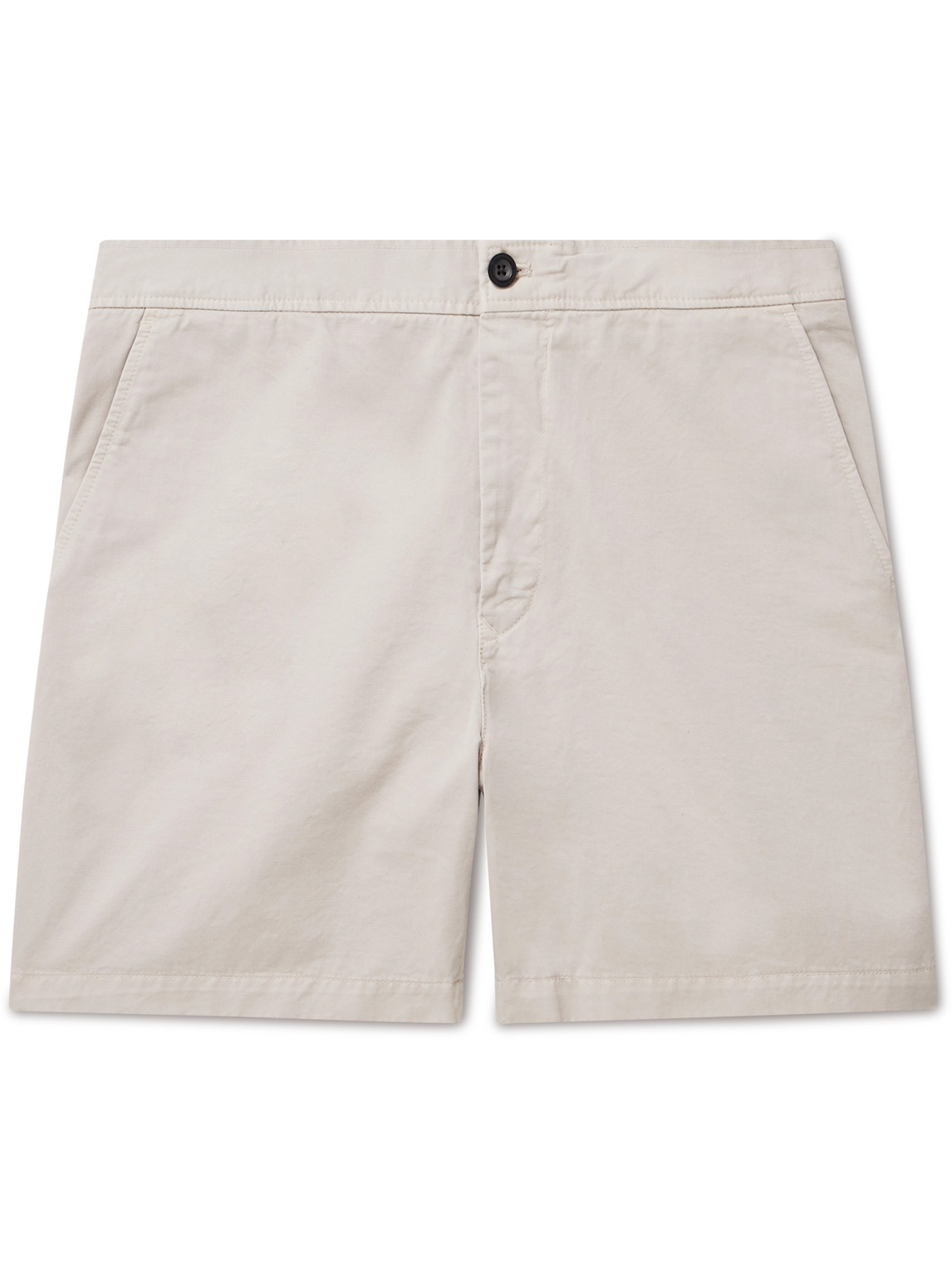 Shop Mr P Straight-leg Cotton-twill Shorts In Neutrals
