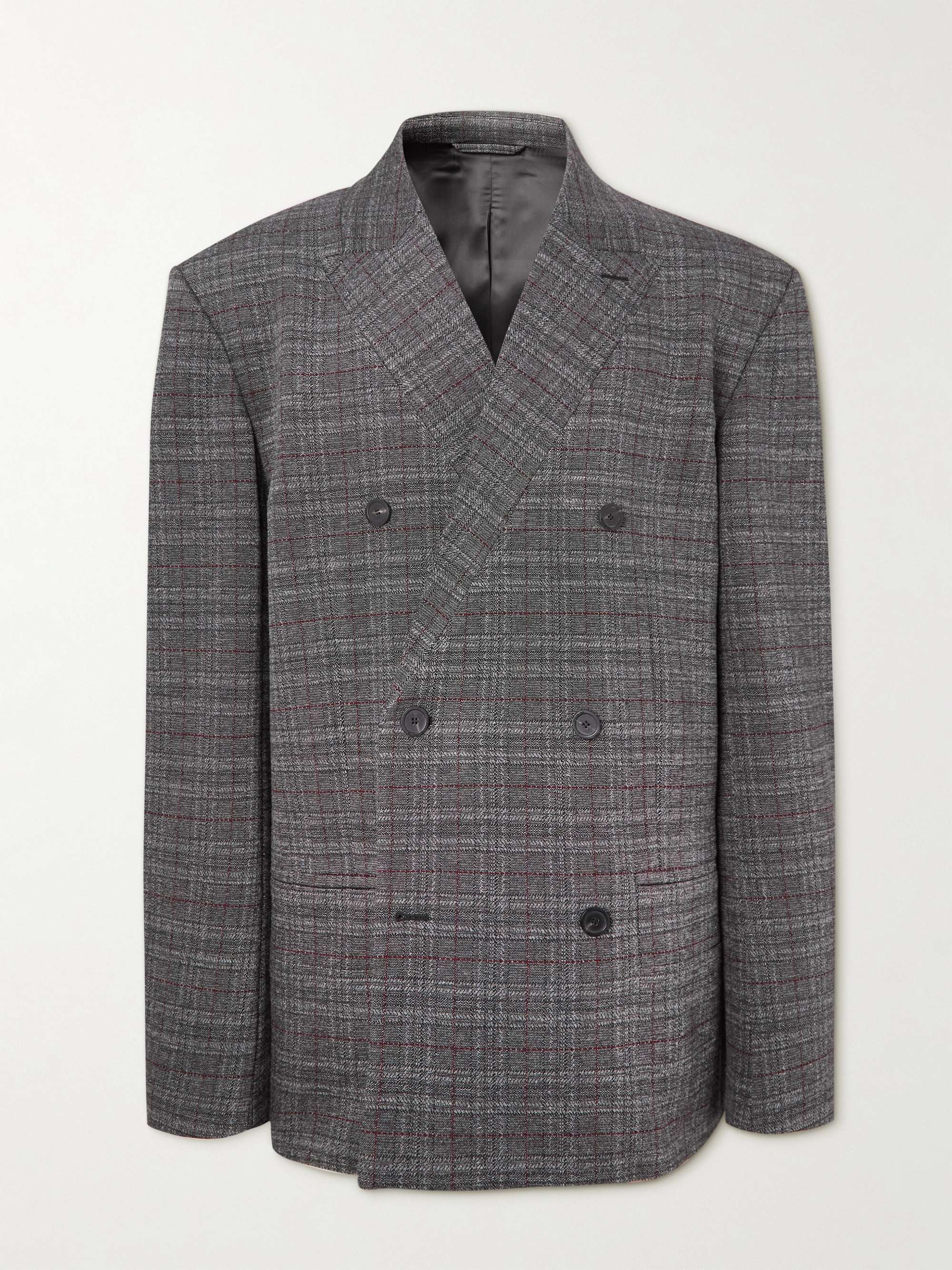 BALENCIAGA Oversized Double-Breasted Checked Woven Blazer for Men | MR  PORTER