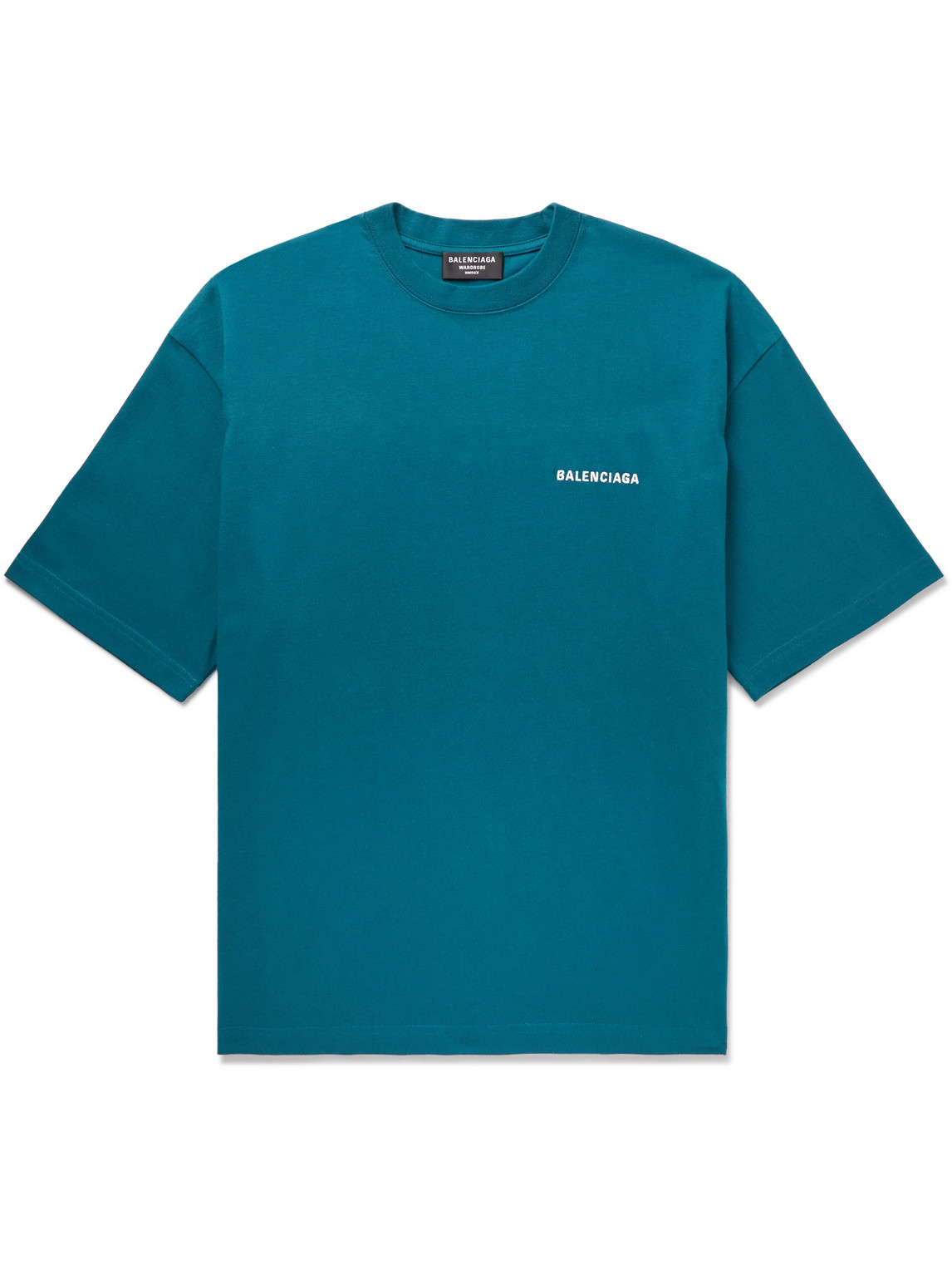 Balenciaga - Oversized Logo-Embroidered Cotton-Jersey T-Shirt - Men - Blue  - S voor mannen