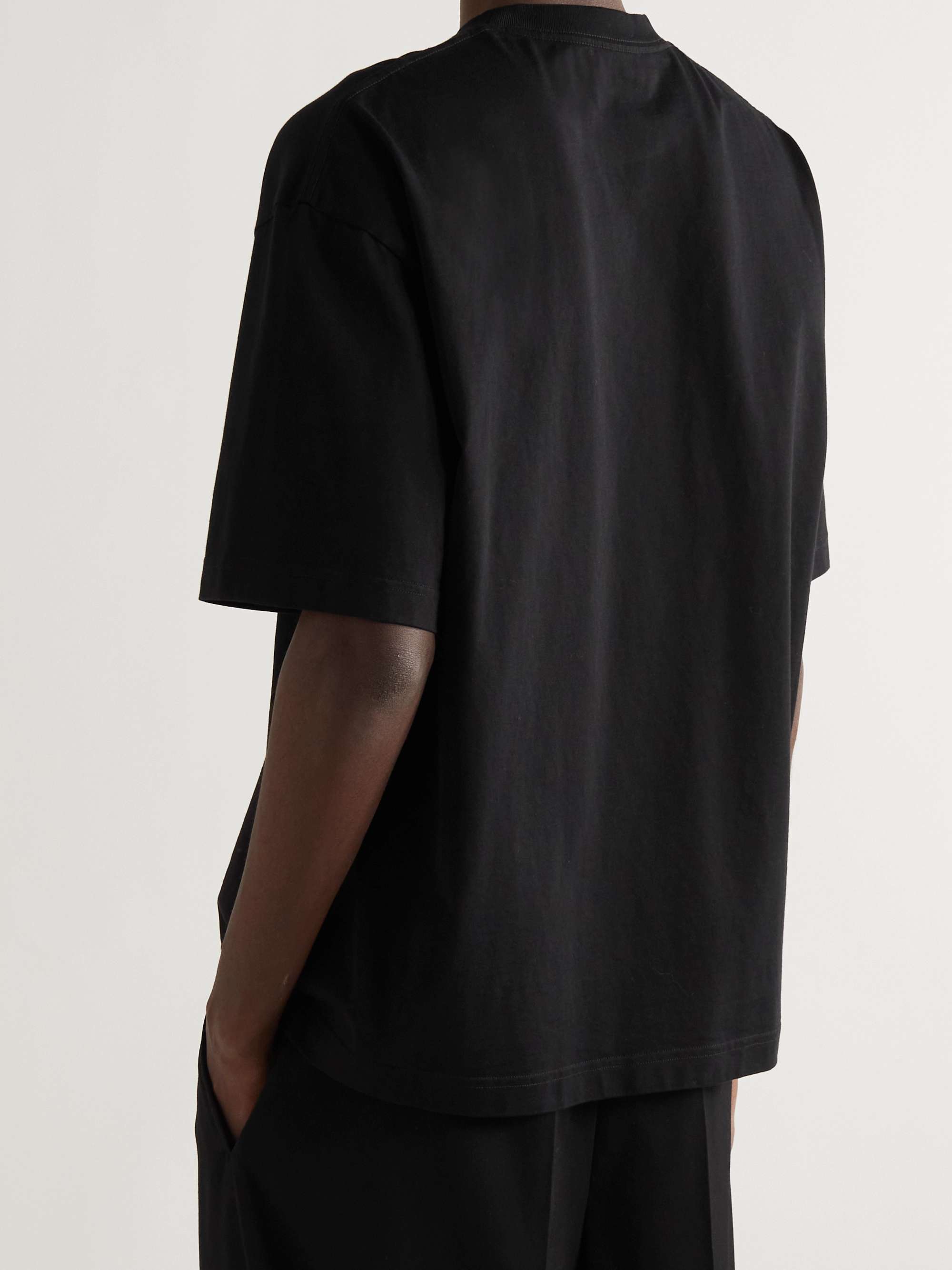 Black Printed Cotton-Jersey T-Shirt | BALENCIAGA | MR PORTER