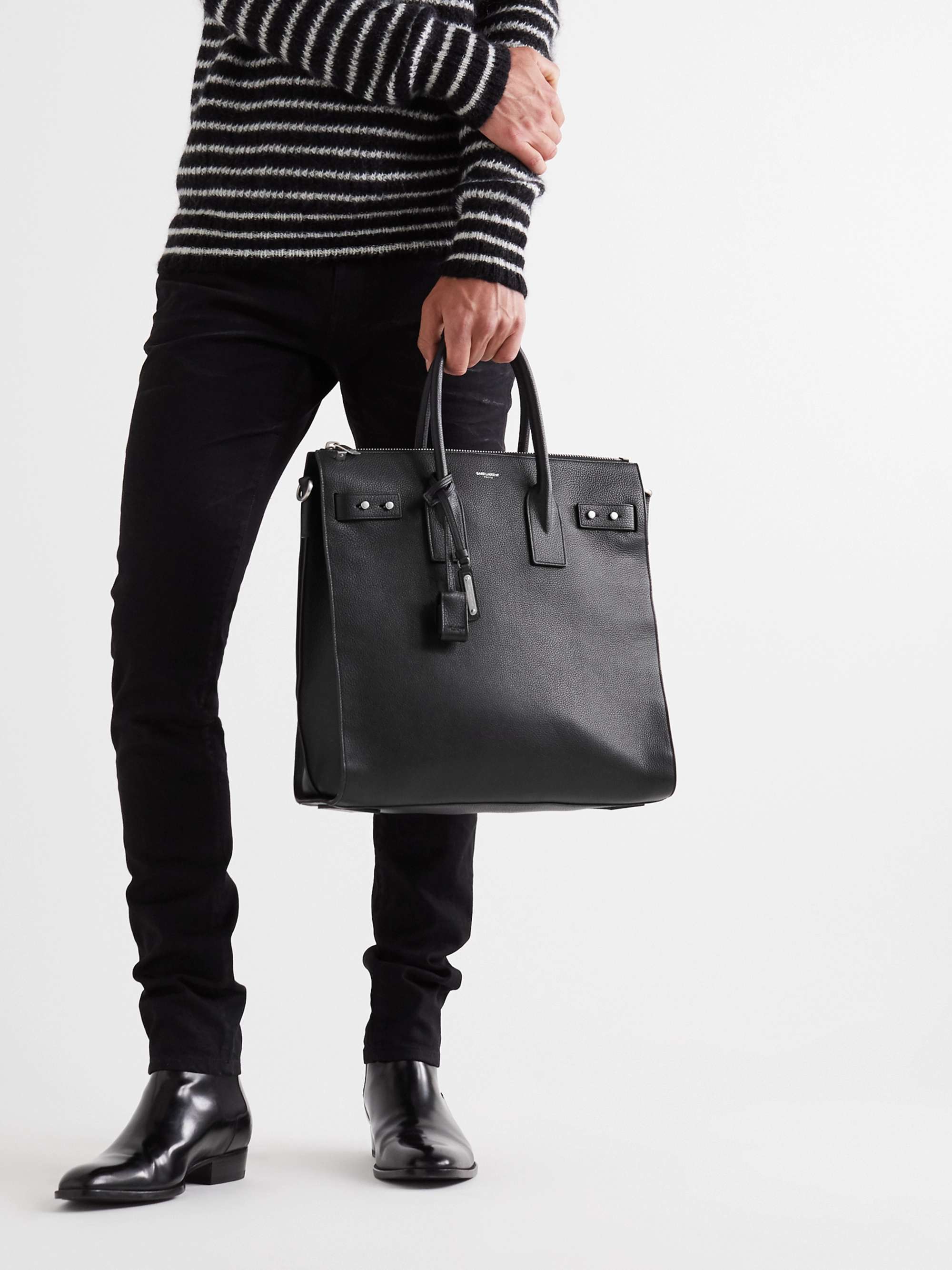 Saint Laurent Sac de Jour Large Full-Grain Leather Tote Bag - Men - Black Bags