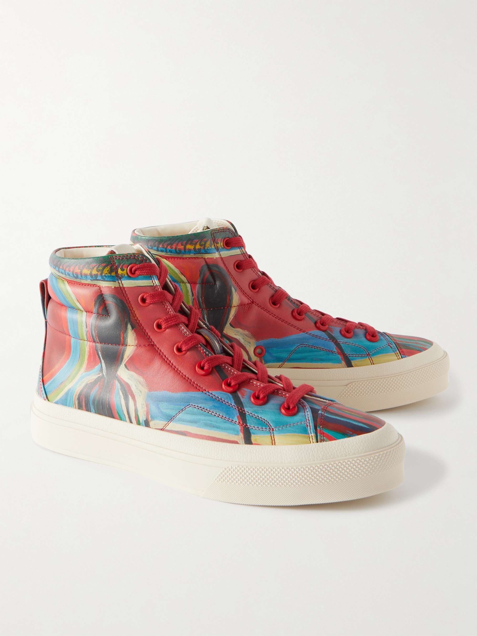 GIVENCHY + Josh Smith Printed Leather High-Top Sneakers | MR PORTER