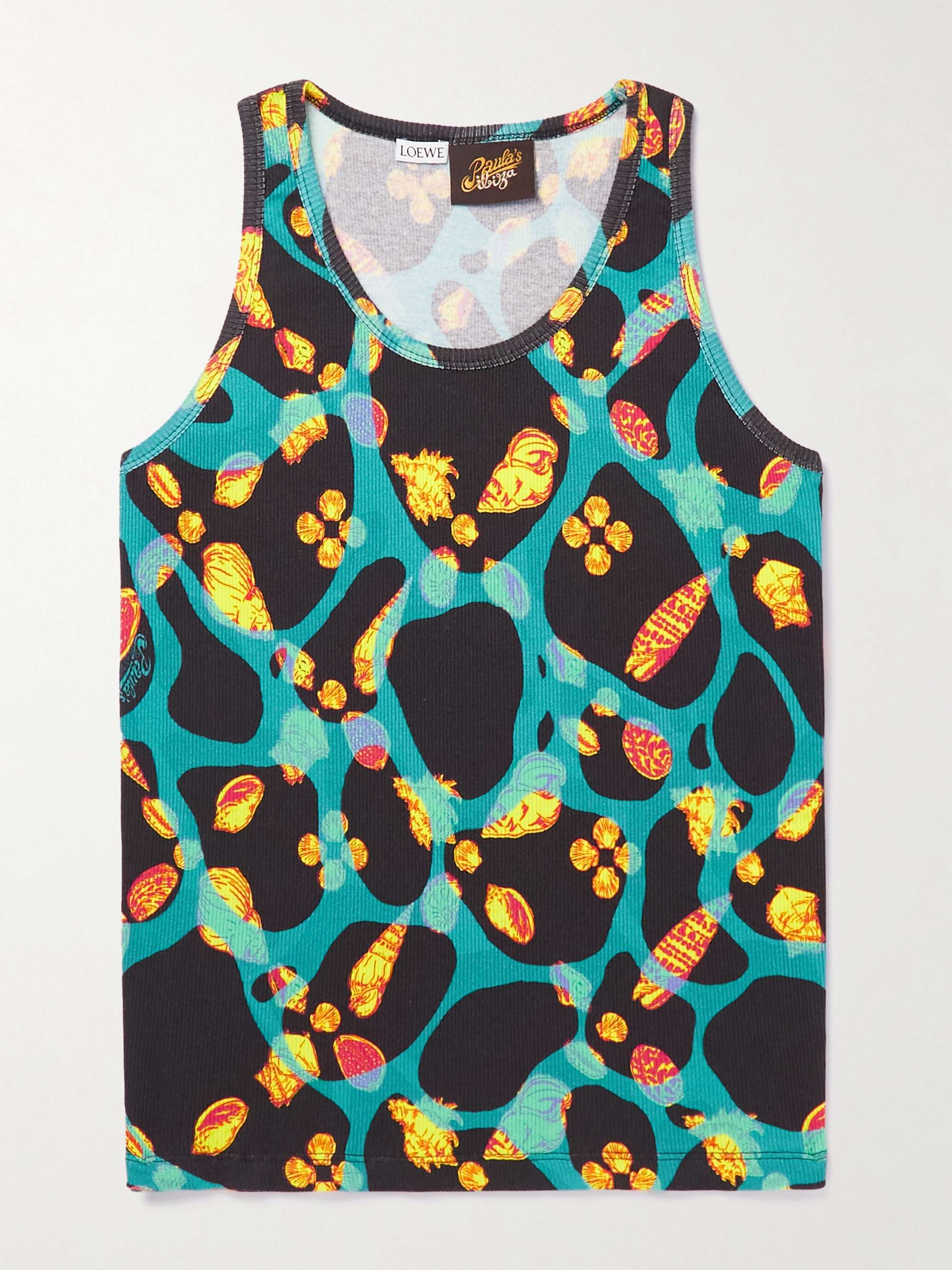 LOEWE + Paula's Ibiza Slim-Fit Printed Ribbed Stretch-Cotton Jersey Tank  Top for Men