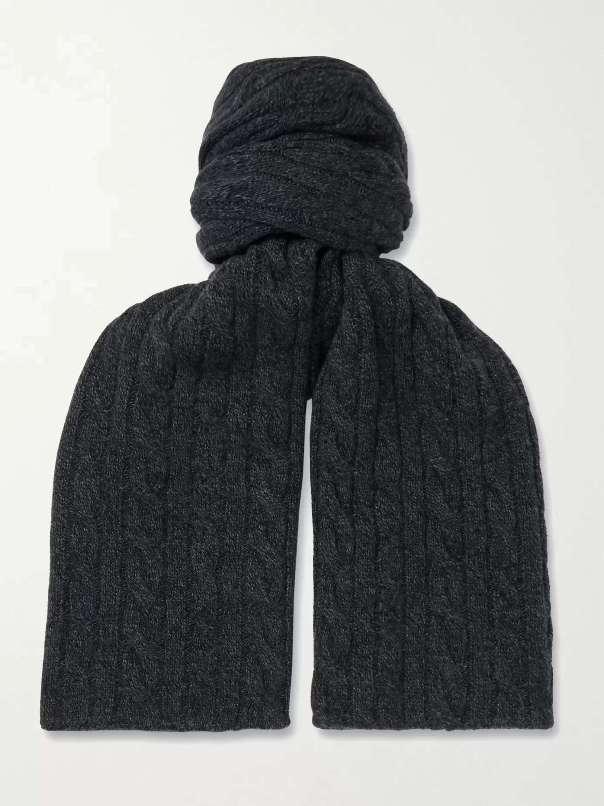 LORO PIANA Cable-Knit Mélange Baby Cashmere Scarf for Men | MR PORTER