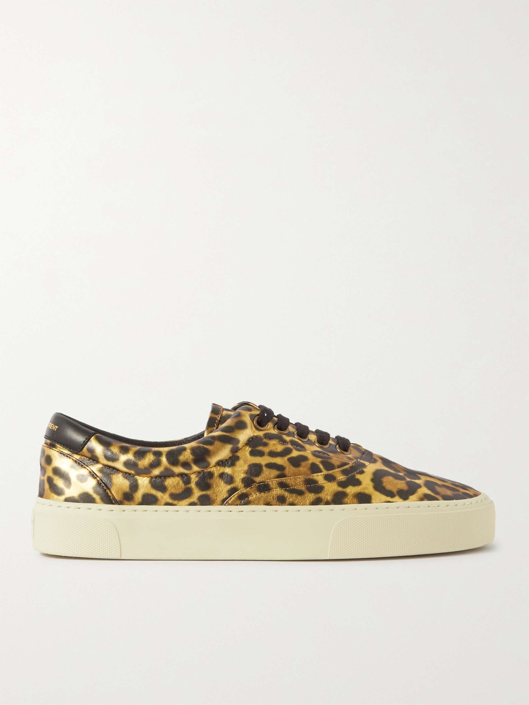 SAINT LAURENT Venice Leopard-Print Leather Sneakers | MR PORTER