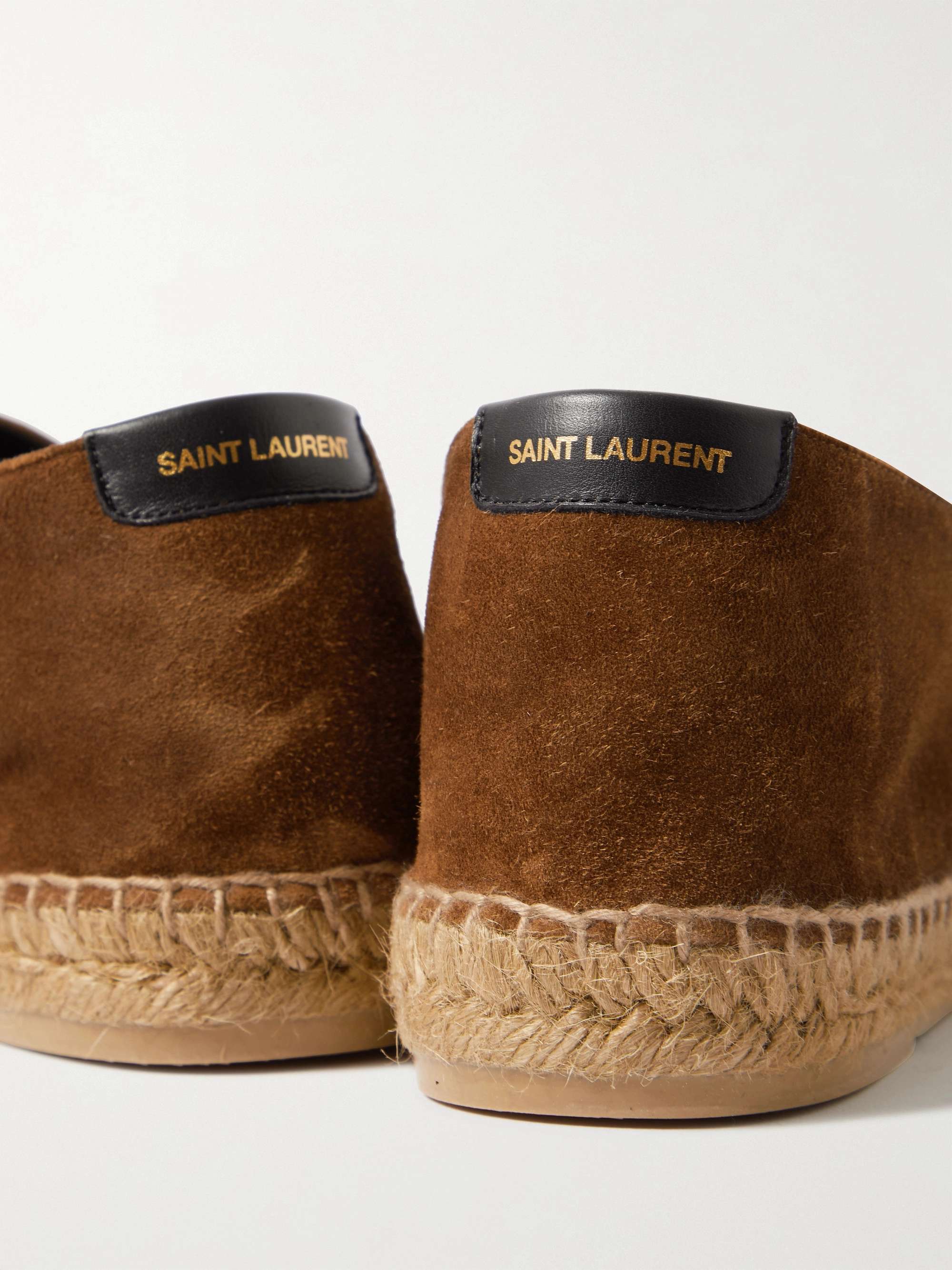 Saint Laurent Men's Leather-Trimmed Suede Espadrilles