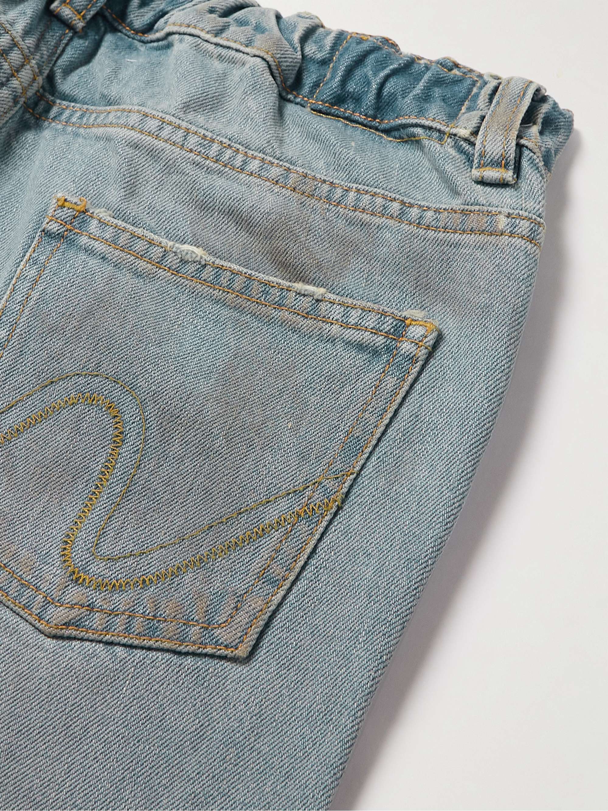 ERL KIDS Embroidered Distressed Jeans for Men | MR PORTER