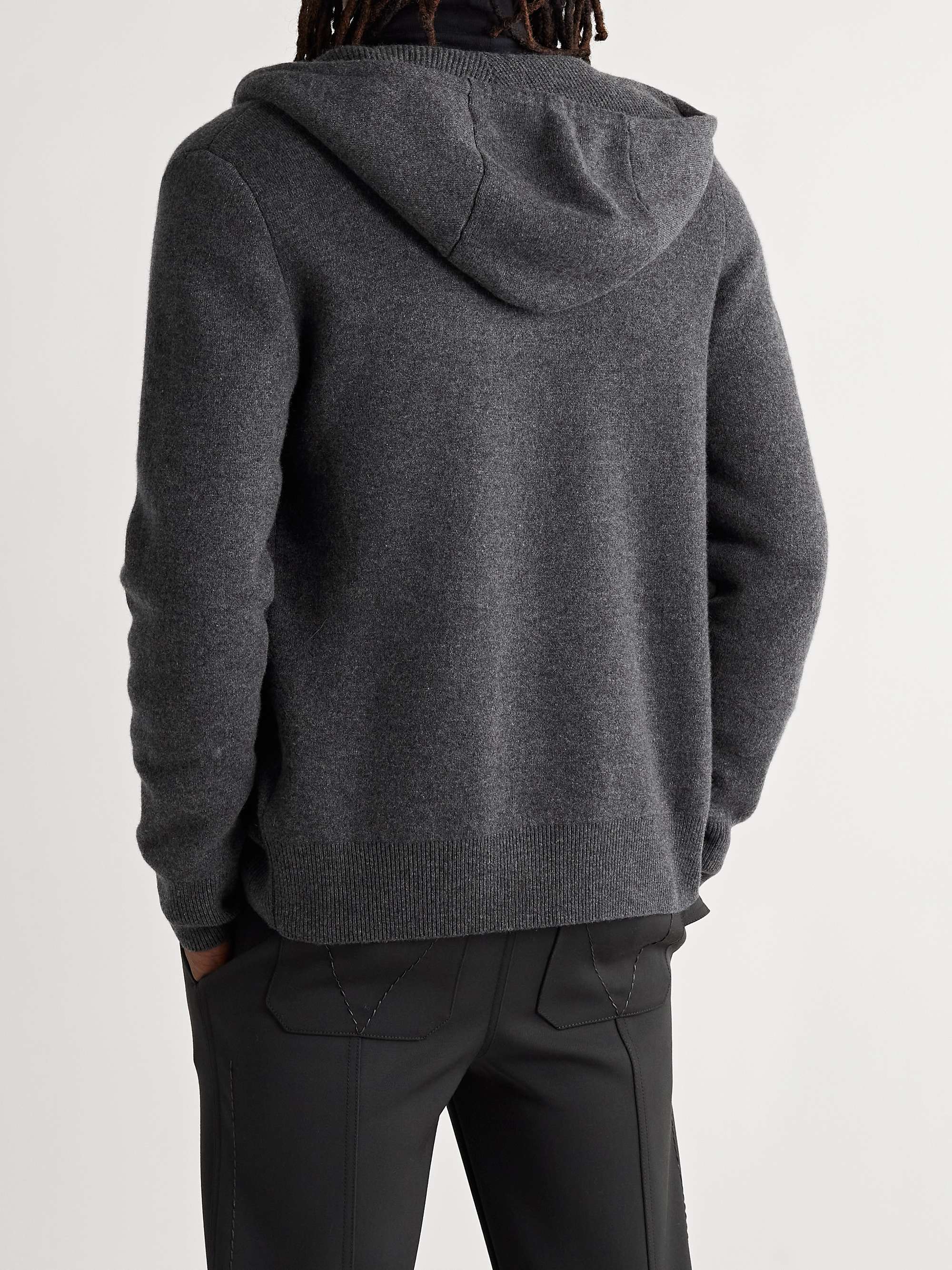 BURBERRY Slim-Fit Logo-Embroidered Cashmere-Blend Zip-Up Hoodie | MR PORTER