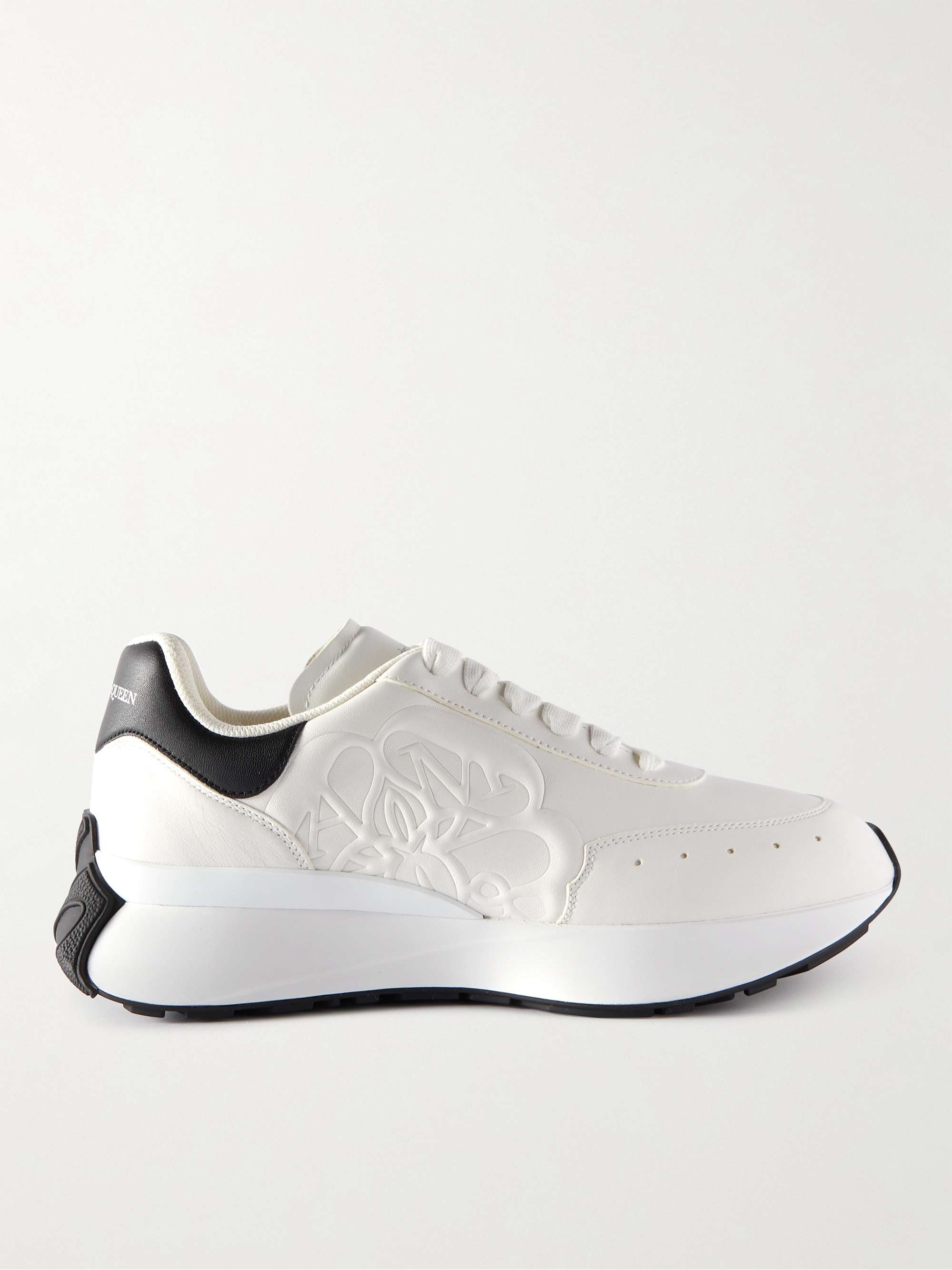 ALEXANDER MCQUEEN Sprint Runner Exaggerated-Sole Logo-Embossed Leather  Sneakers for Men | MR PORTER
