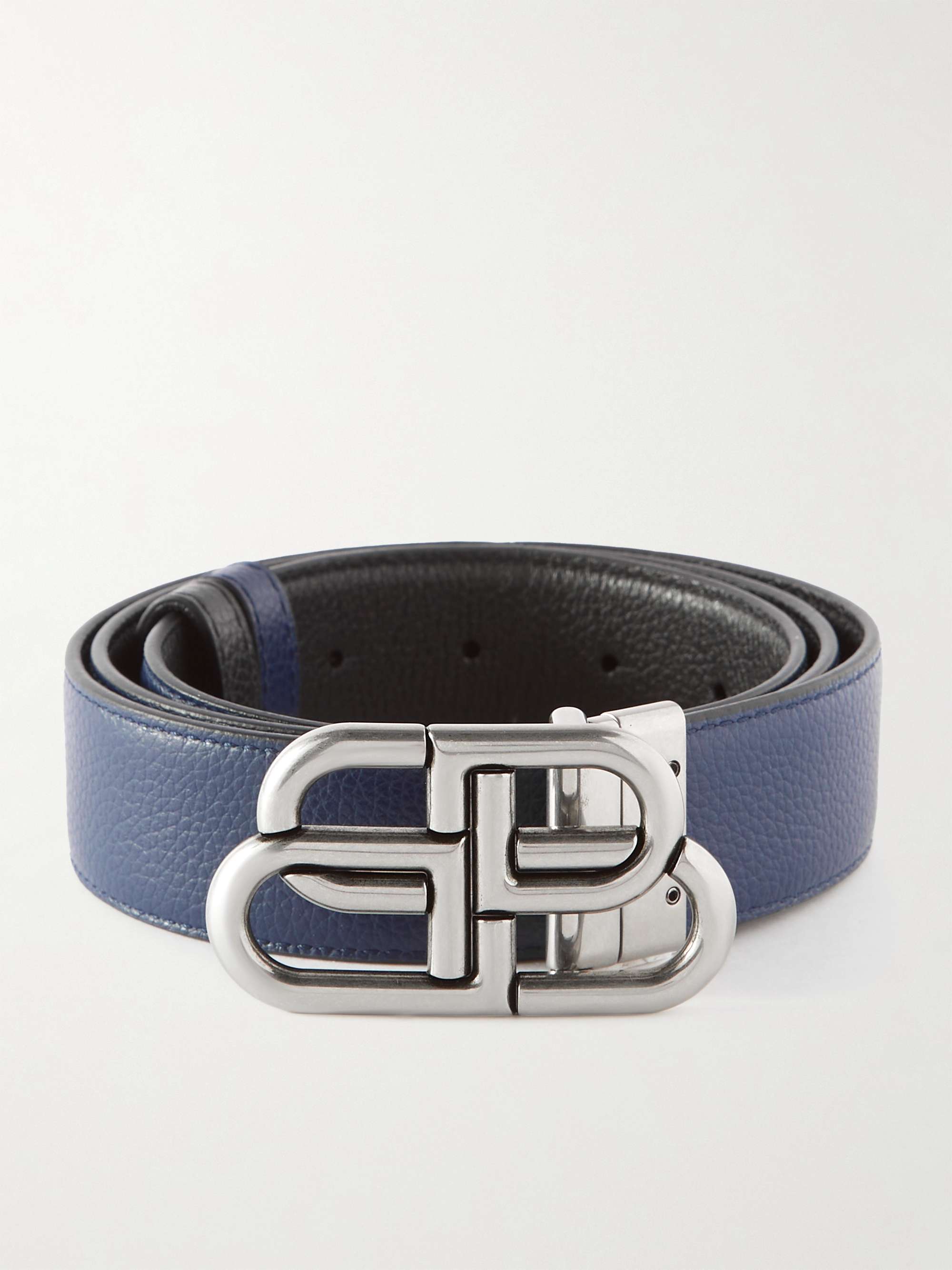 BALENCIAGA 3cm Reversible Logo-Embellished Full-Grain Leather Belt | MR  PORTER