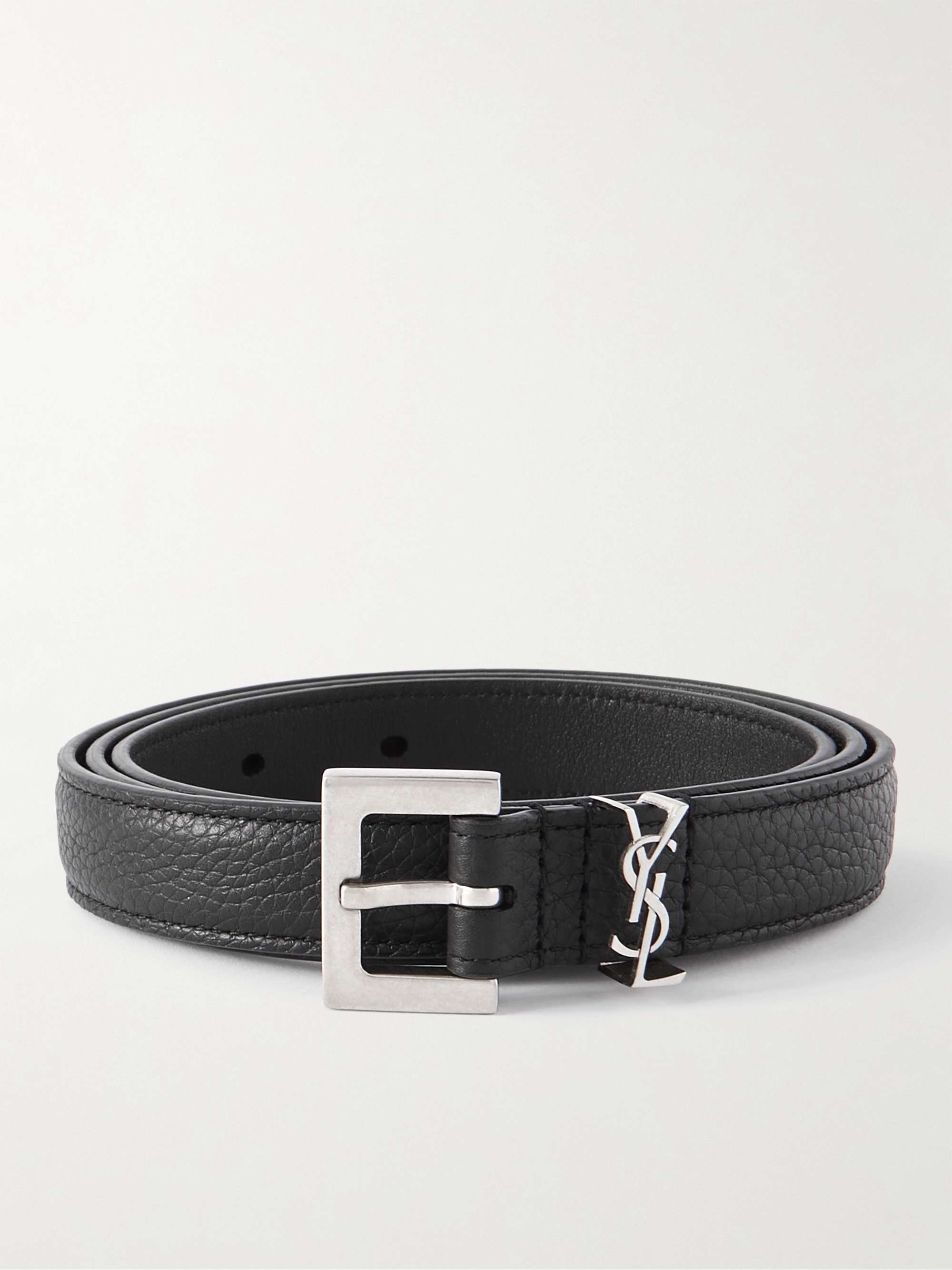2cm ysl buckle leather belt - Saint Laurent - Men