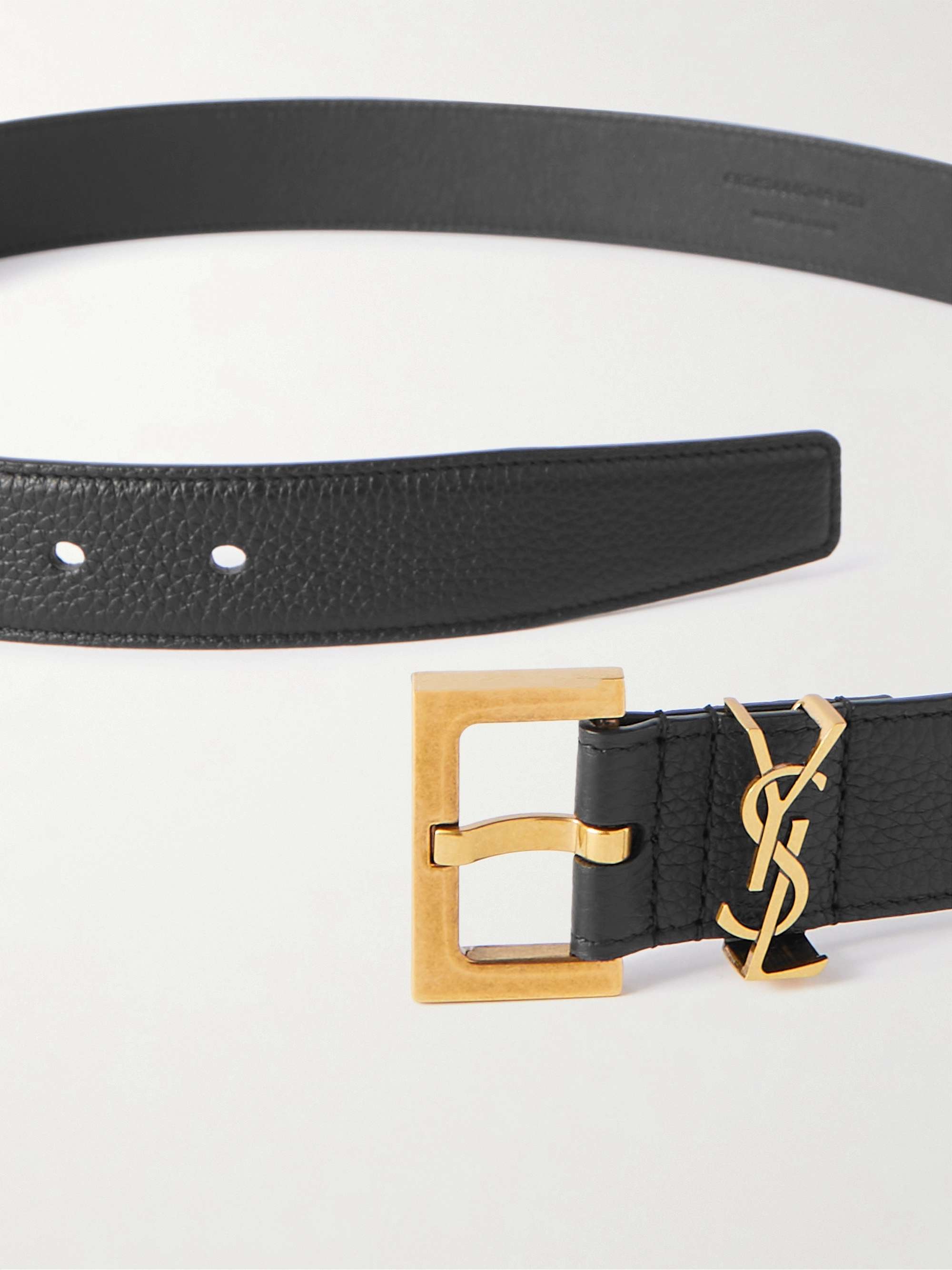 Saint Laurent Men's Hammered Leather Belt