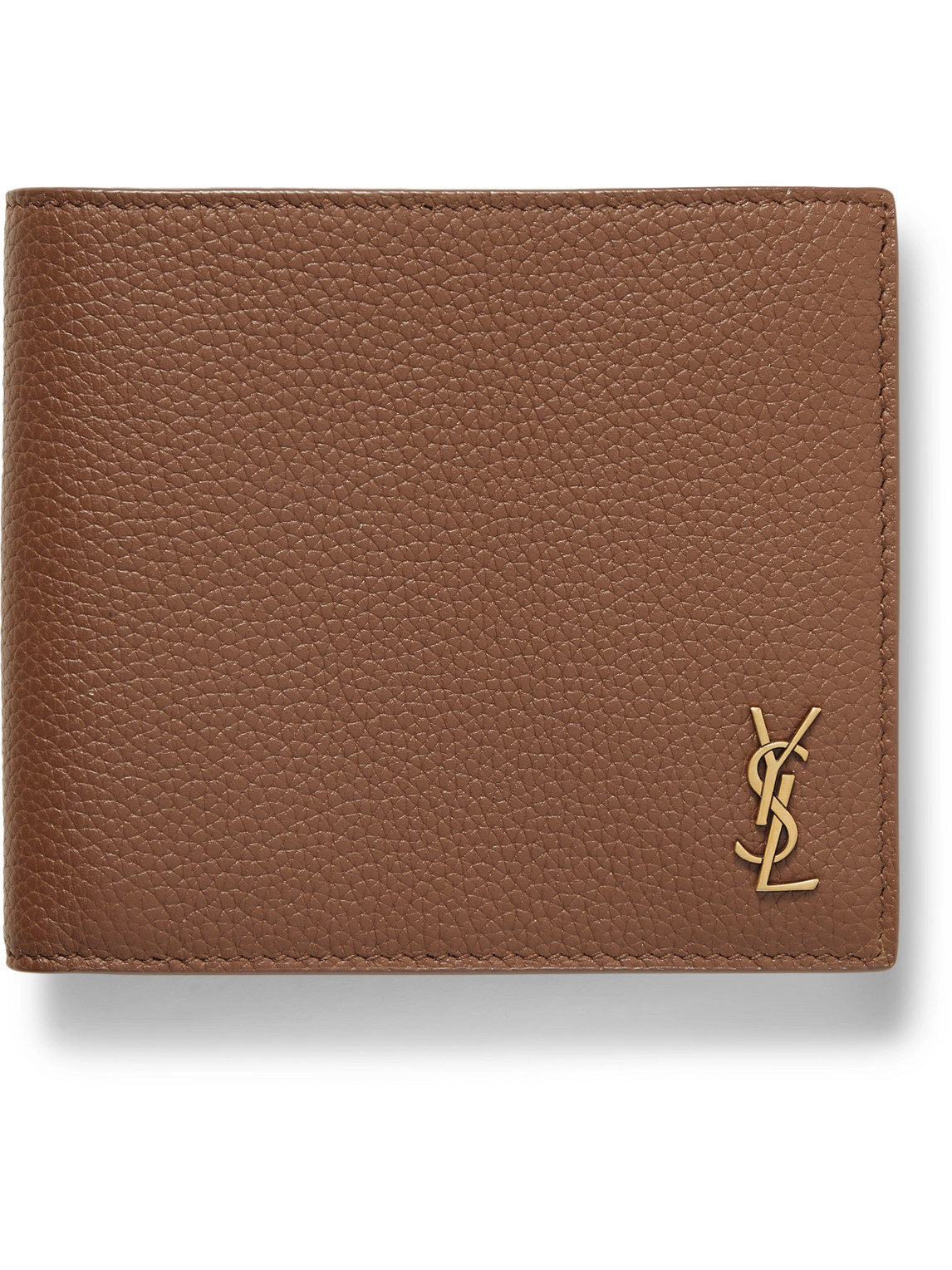 SAINT LAURENT - Logo-Appliquéd Full-Grain Leather Billfold Wallet - Men -  Brown for Men