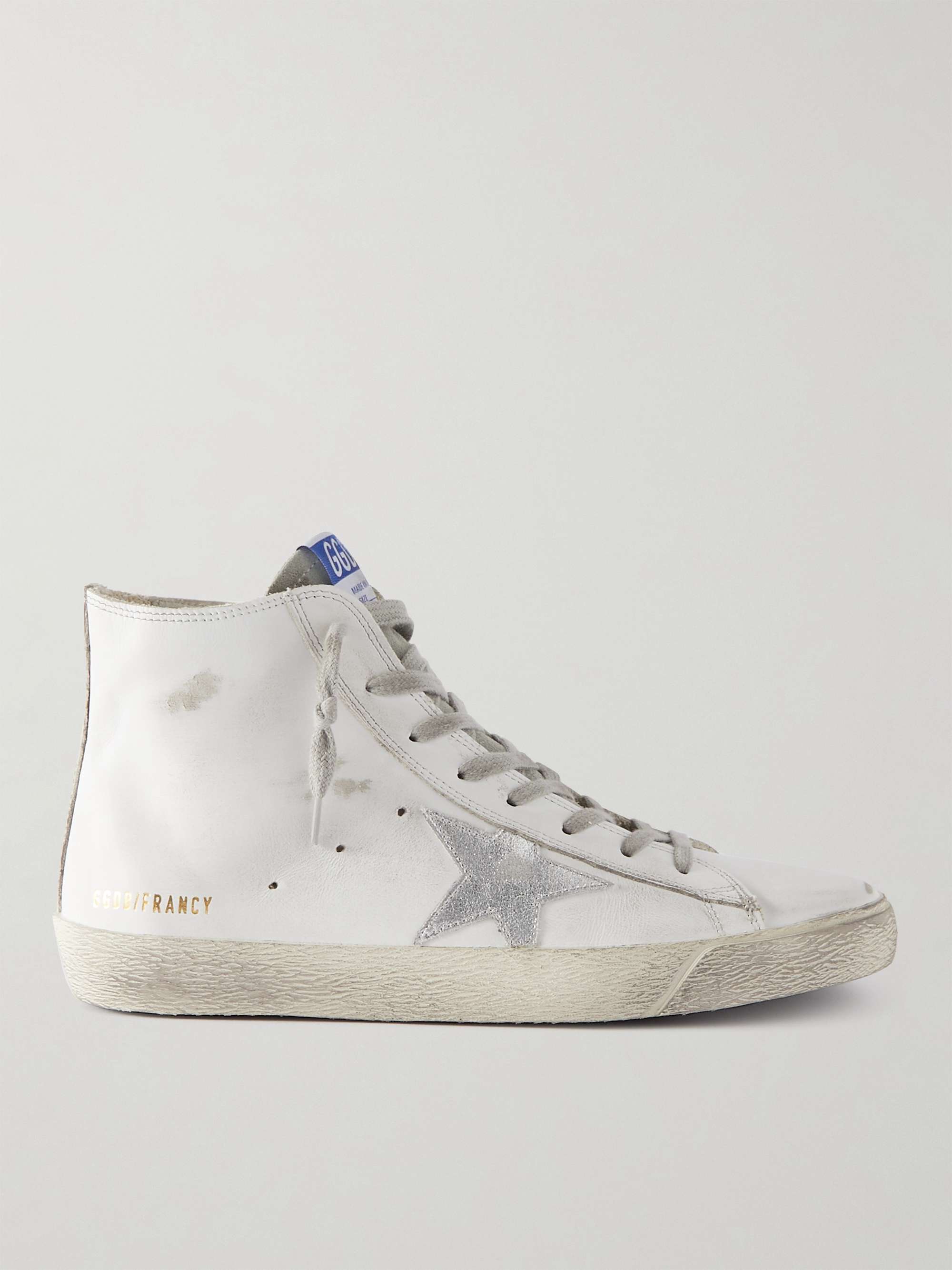GOLDEN GOOSE DELUXE BRAND Francy Distressed Leather High-Top Sneakers | MR  PORTER