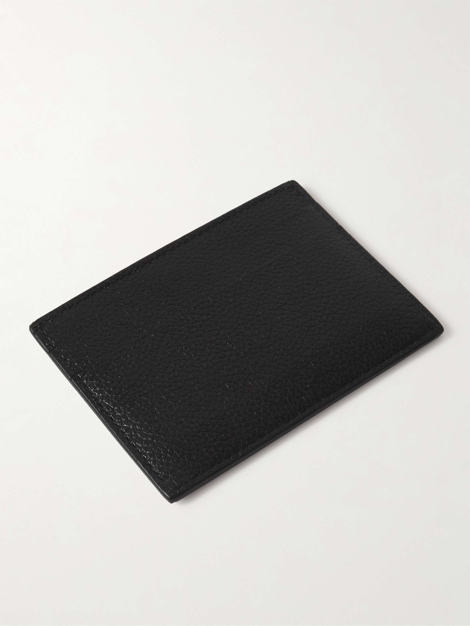 BALENCIAGA Logo-Print Full-Grain Leather Cardholder for Men