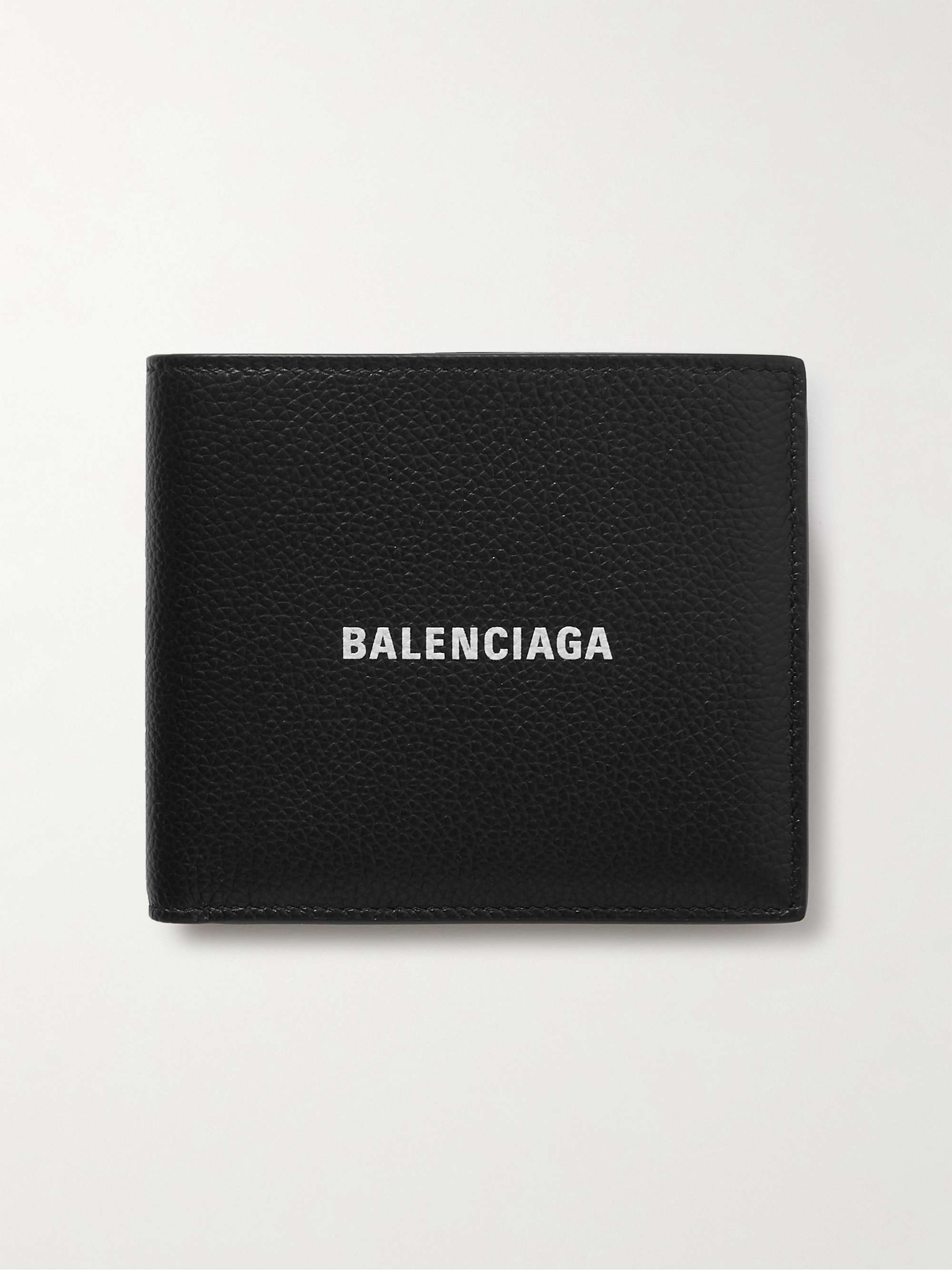 Black Logo-Print Full-Grain Leather Billfold Wallet | BALENCIAGA | MR PORTER