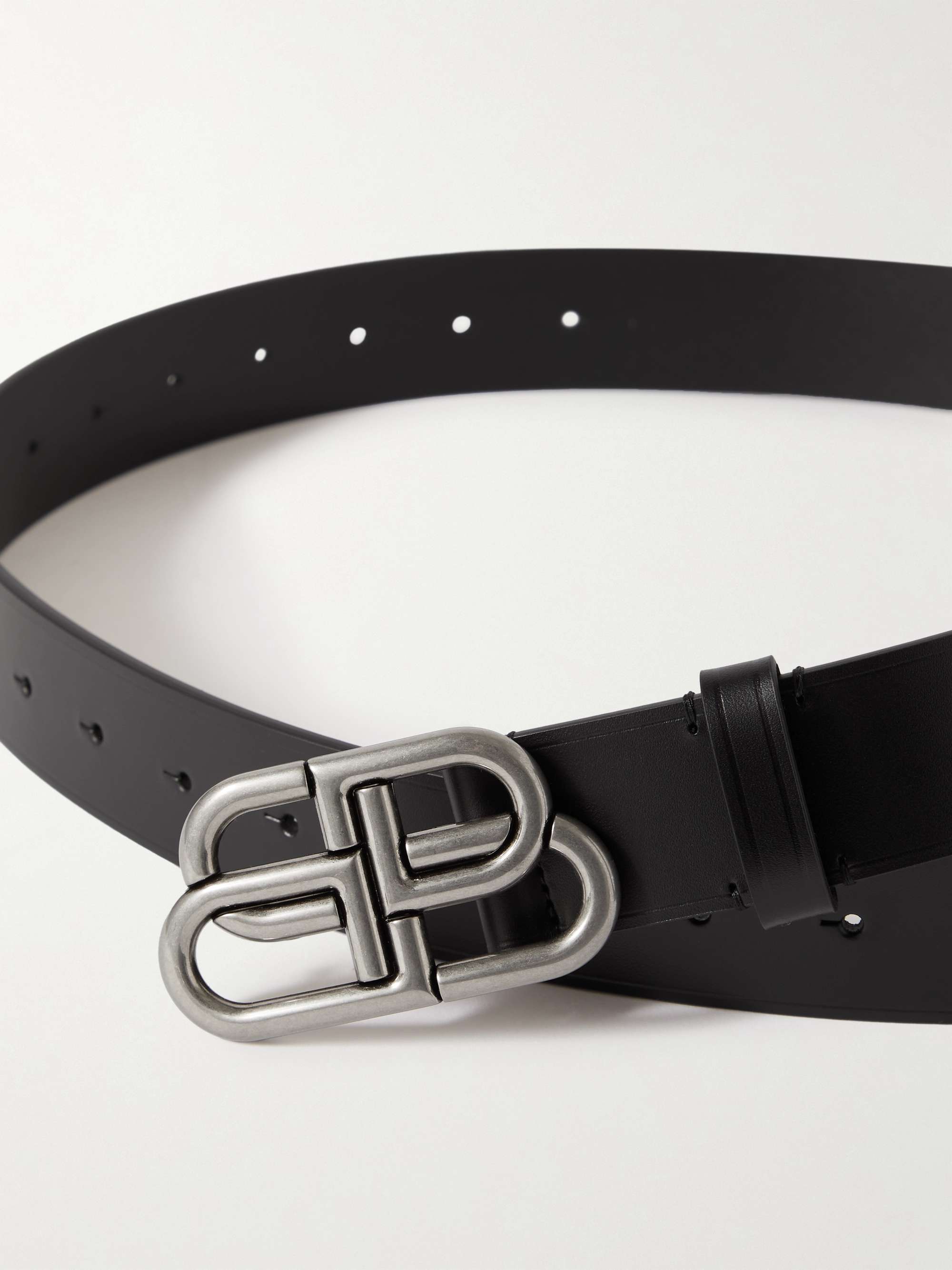 BALENCIAGA 3.5cm Logo-Embellished Leather Belt for Men | MR PORTER