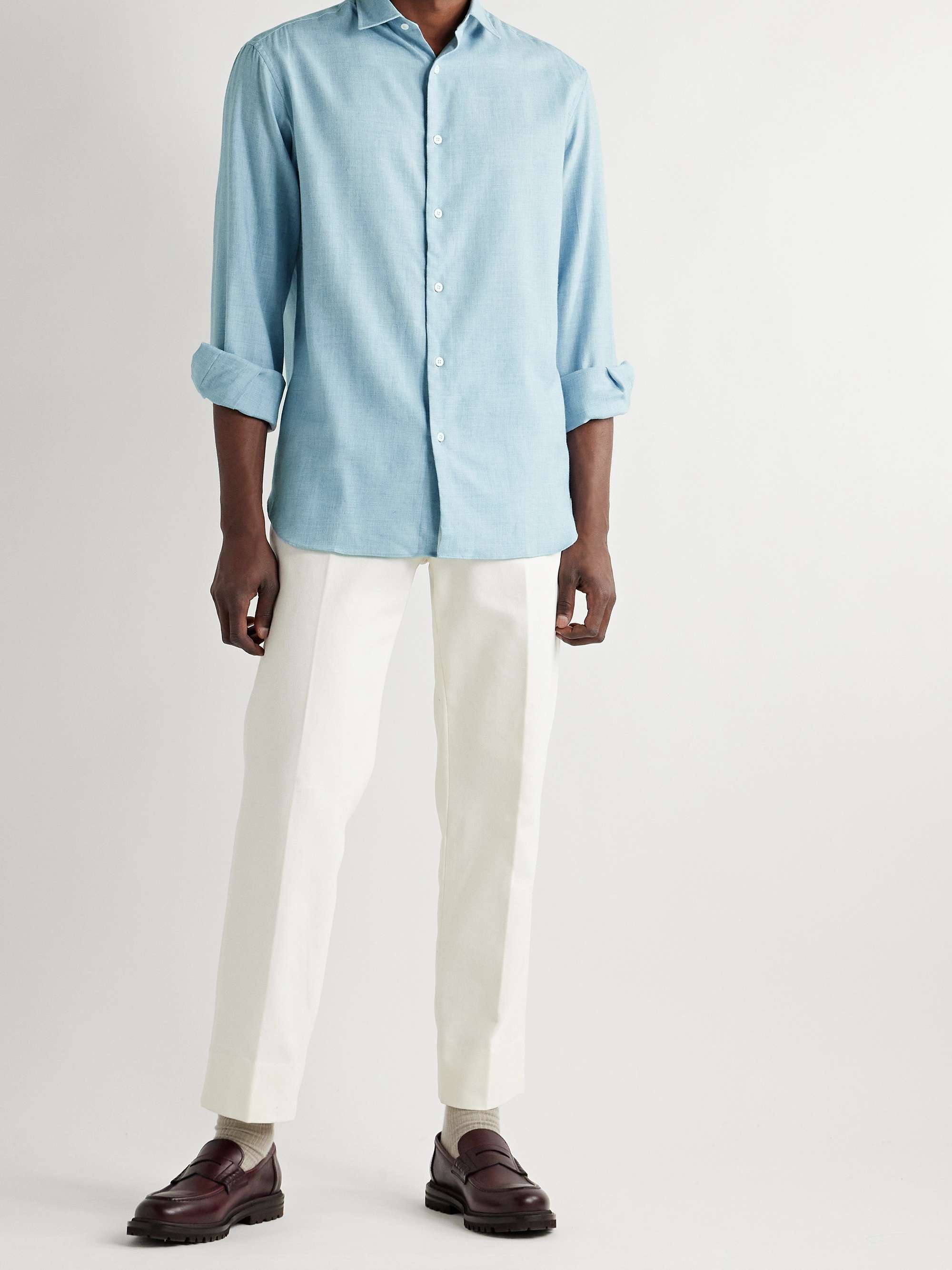 CHARVET Cotton and Wool-Blend Shirt for Men | MR PORTER