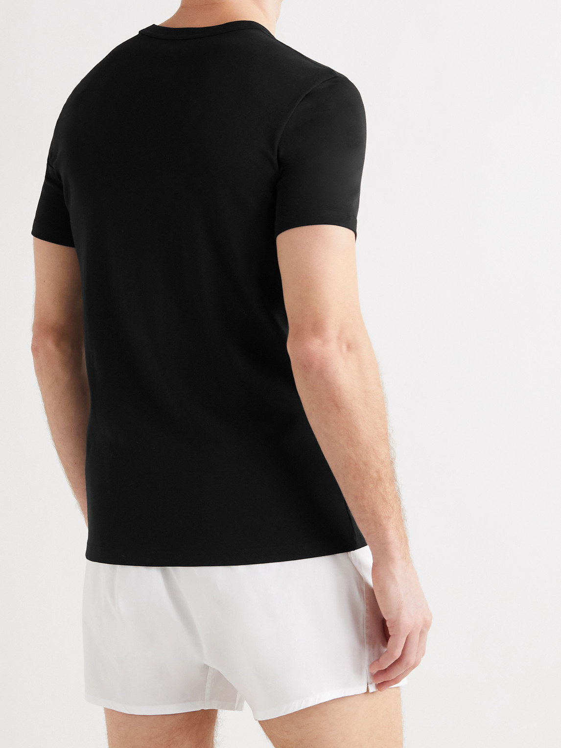 Shop Tom Ford Slim-fit Stretch-cotton Jersey T-shirt In Black
