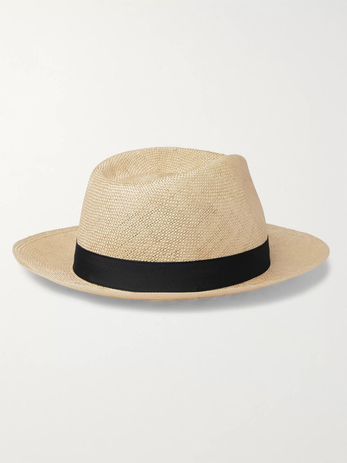 Shop Anderson & Sheppard Grosgrain-trimmed Sisal Hat In Neutrals
