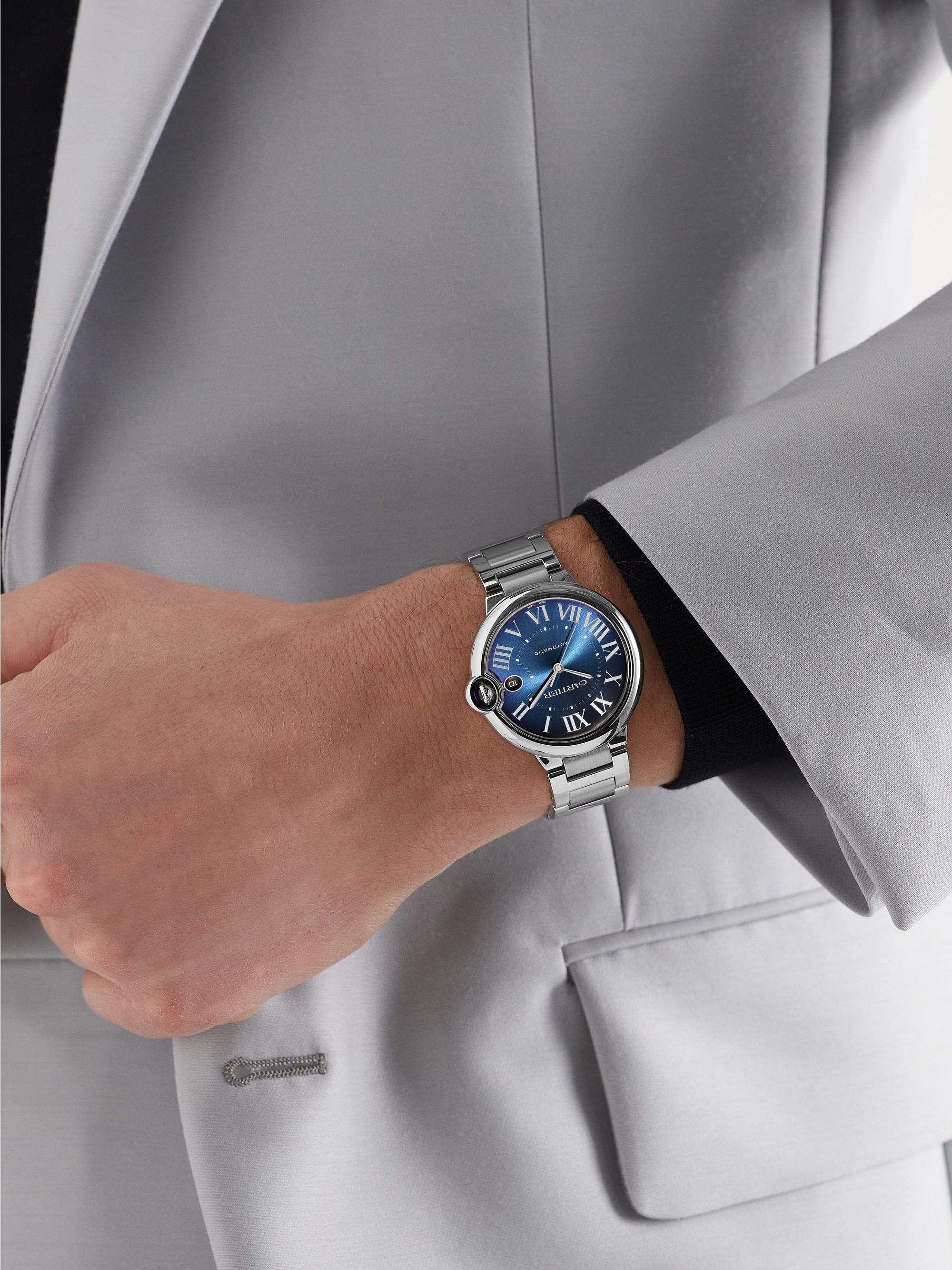 غير معروف ساعة Ballon Bleu de Cartier الأوتوماتيكية بقطر 40 مم من الفولاذ  المقاوم للصدأ، الرقم المرجعي: WSBB0061 | CARTIER | MR PORTER