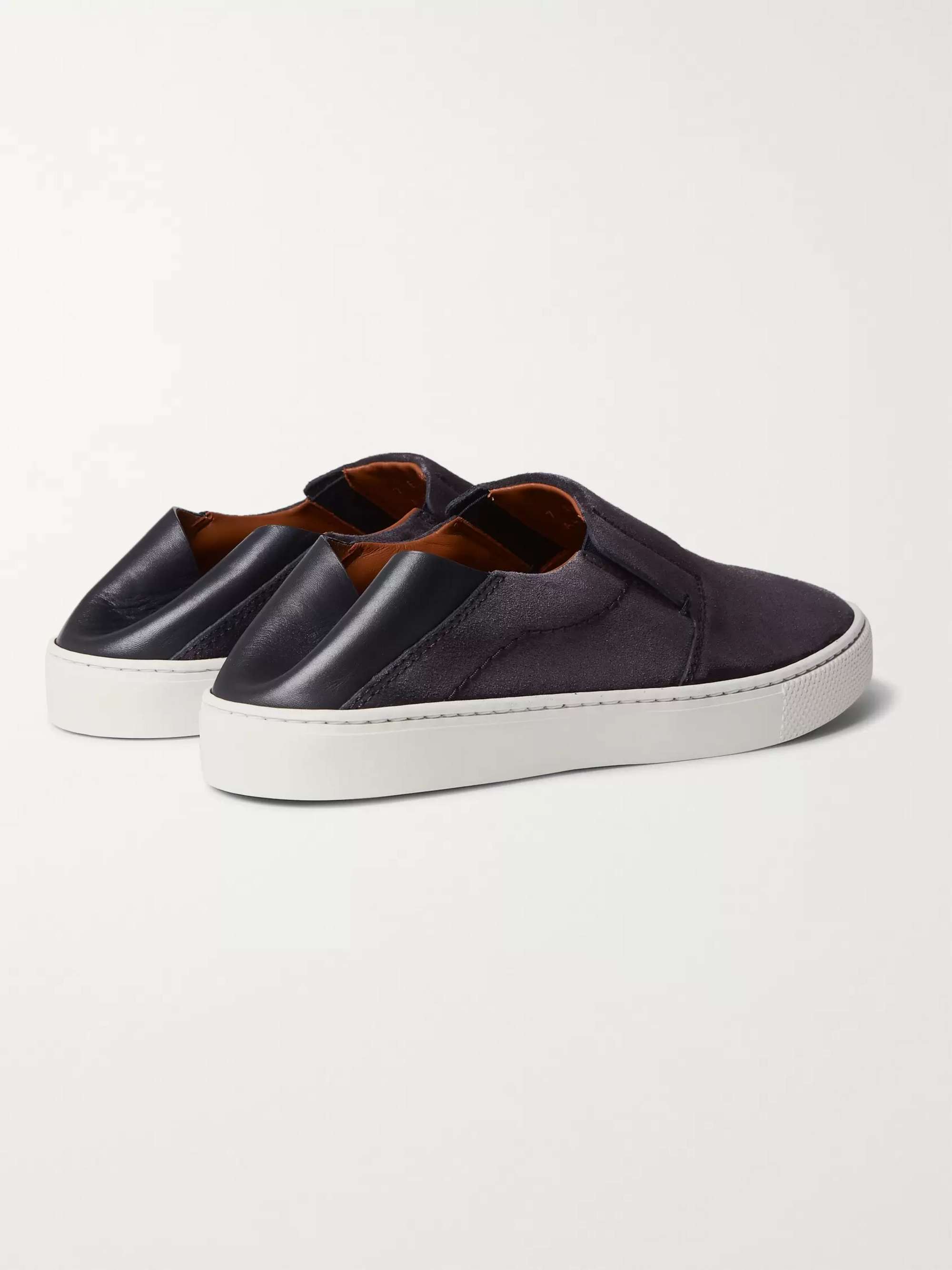 ZEGNA Luigi Collapsible-Heel Suede and Leather Slip-On Sneakers for Men |  MR PORTER